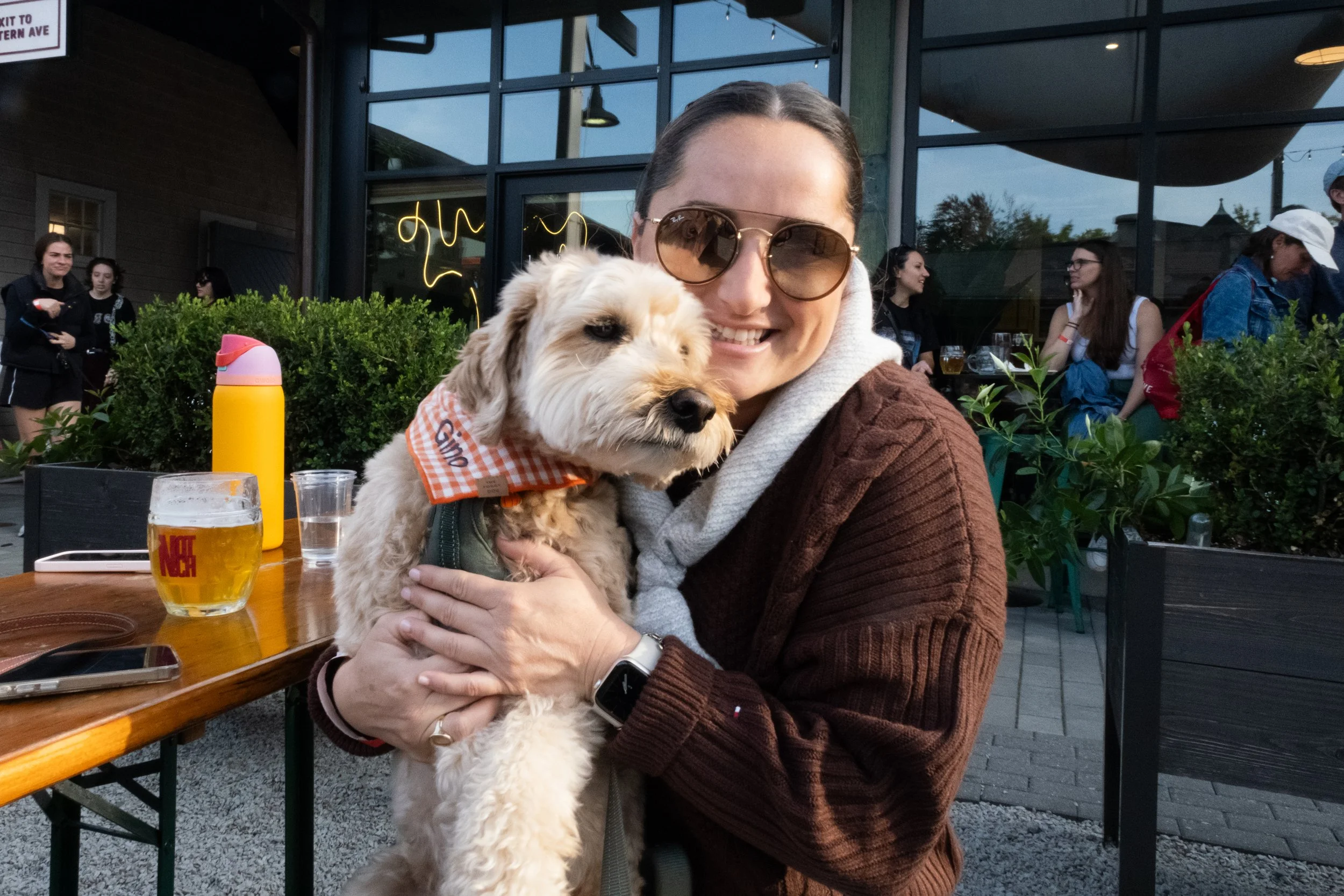 BRIGHTON,MA- Katelyn Corsino was hugging her dog Gino. The photo shot in the Left of The
Charles Fall Music Festival on Oct 19.