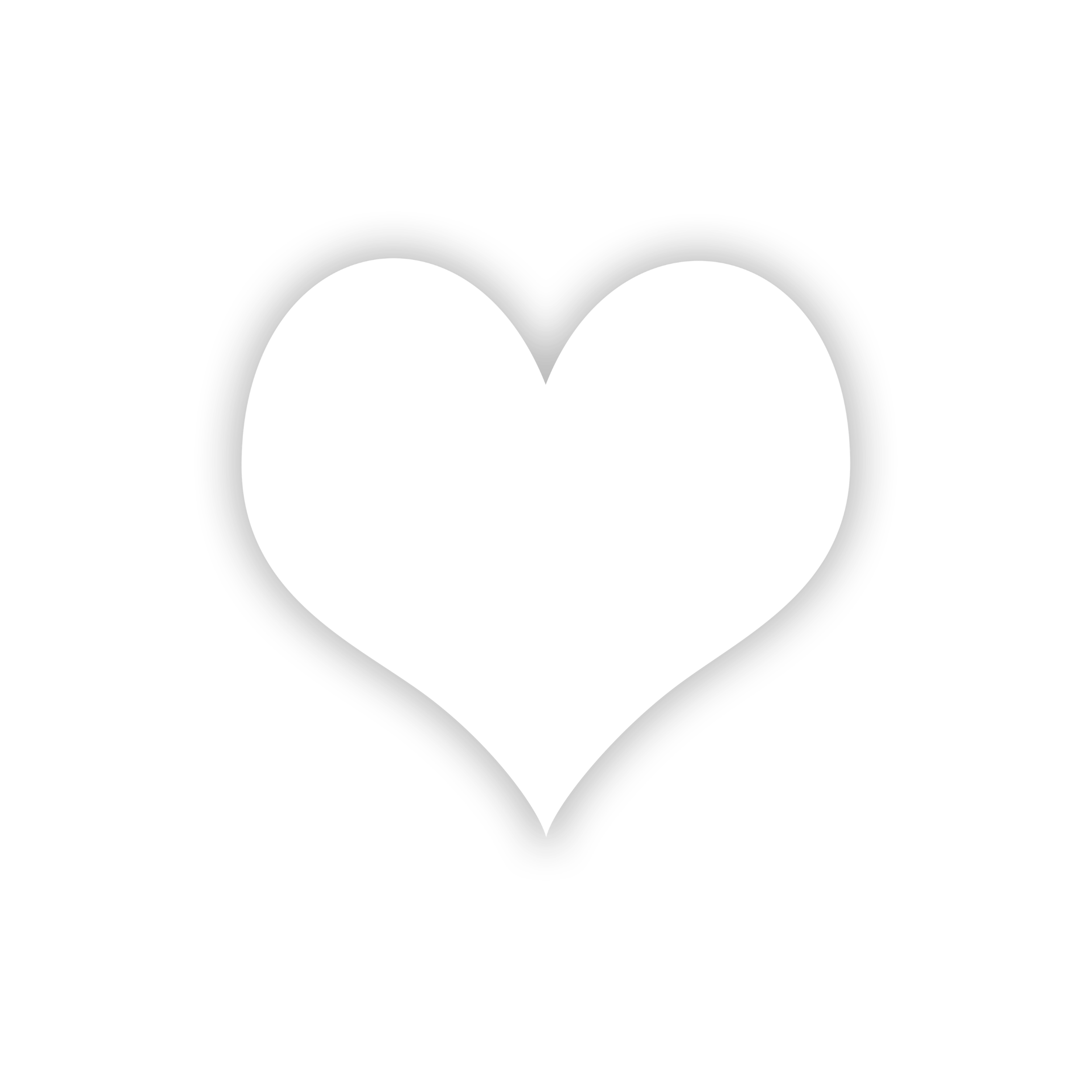 Black and white heart symbol with a thick black outline on a black background.