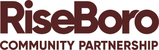 Rise Boro Community Partnership logo with the text 'Rise Boro' in large red font and 'Community Partnership' in smaller black font beneath.