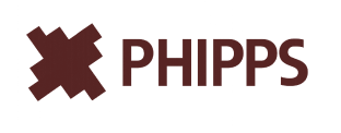 PHIPPS logo with dark red text and symbol on a white background.