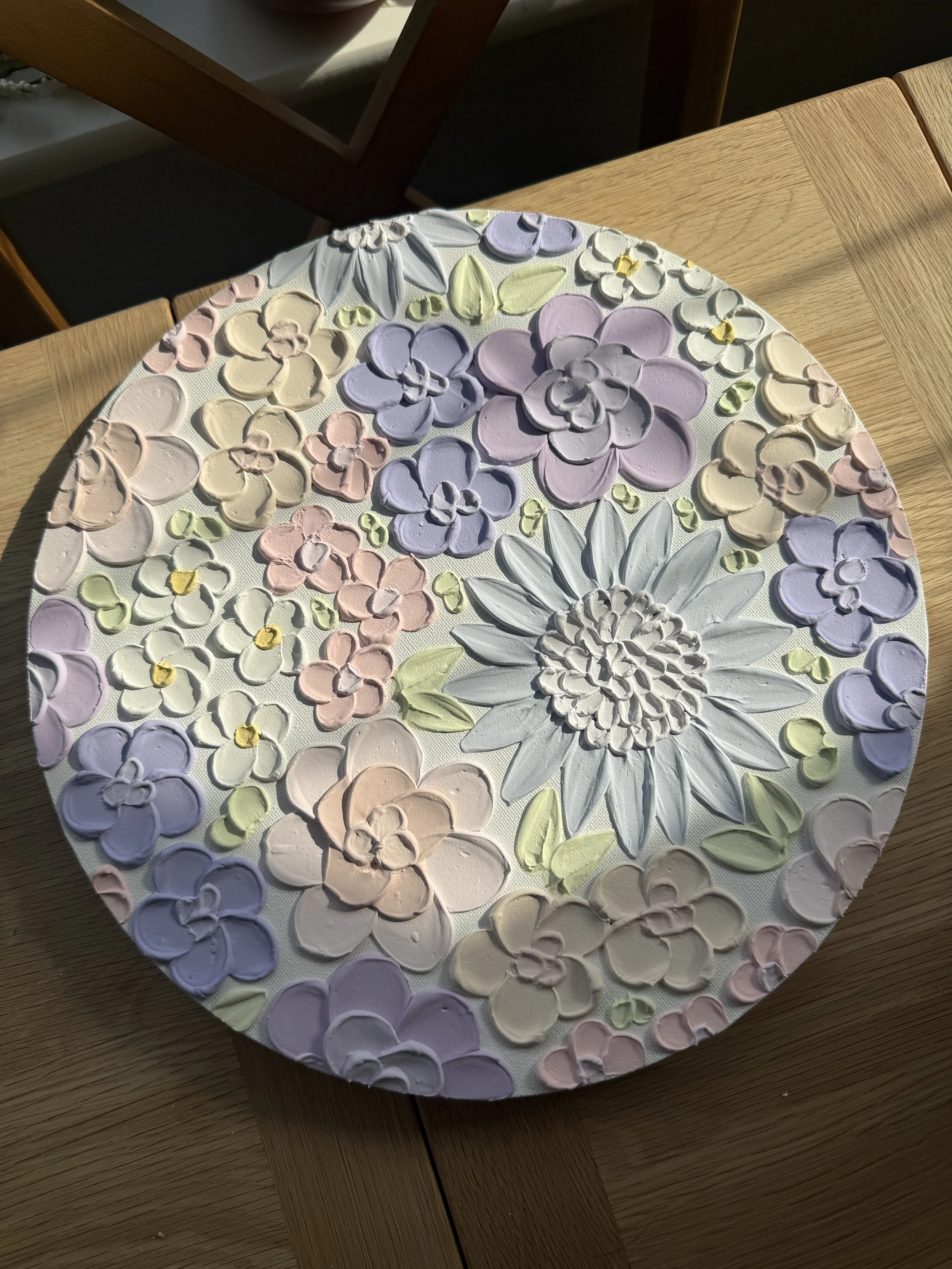 Lilac Meadow - Textured Floral Bedroom Art