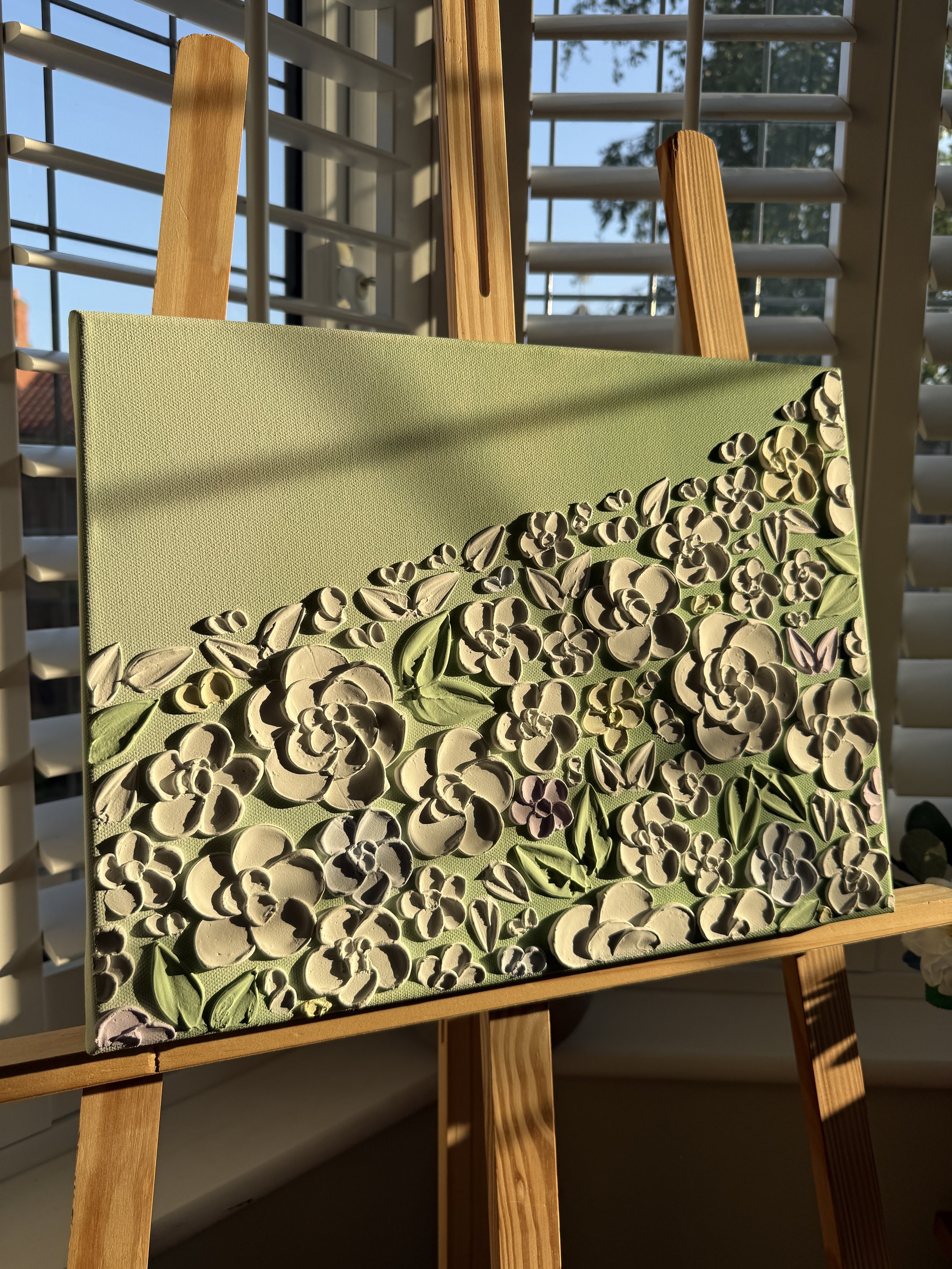 Sage Cascade - Handmade Floral Bedroom Art