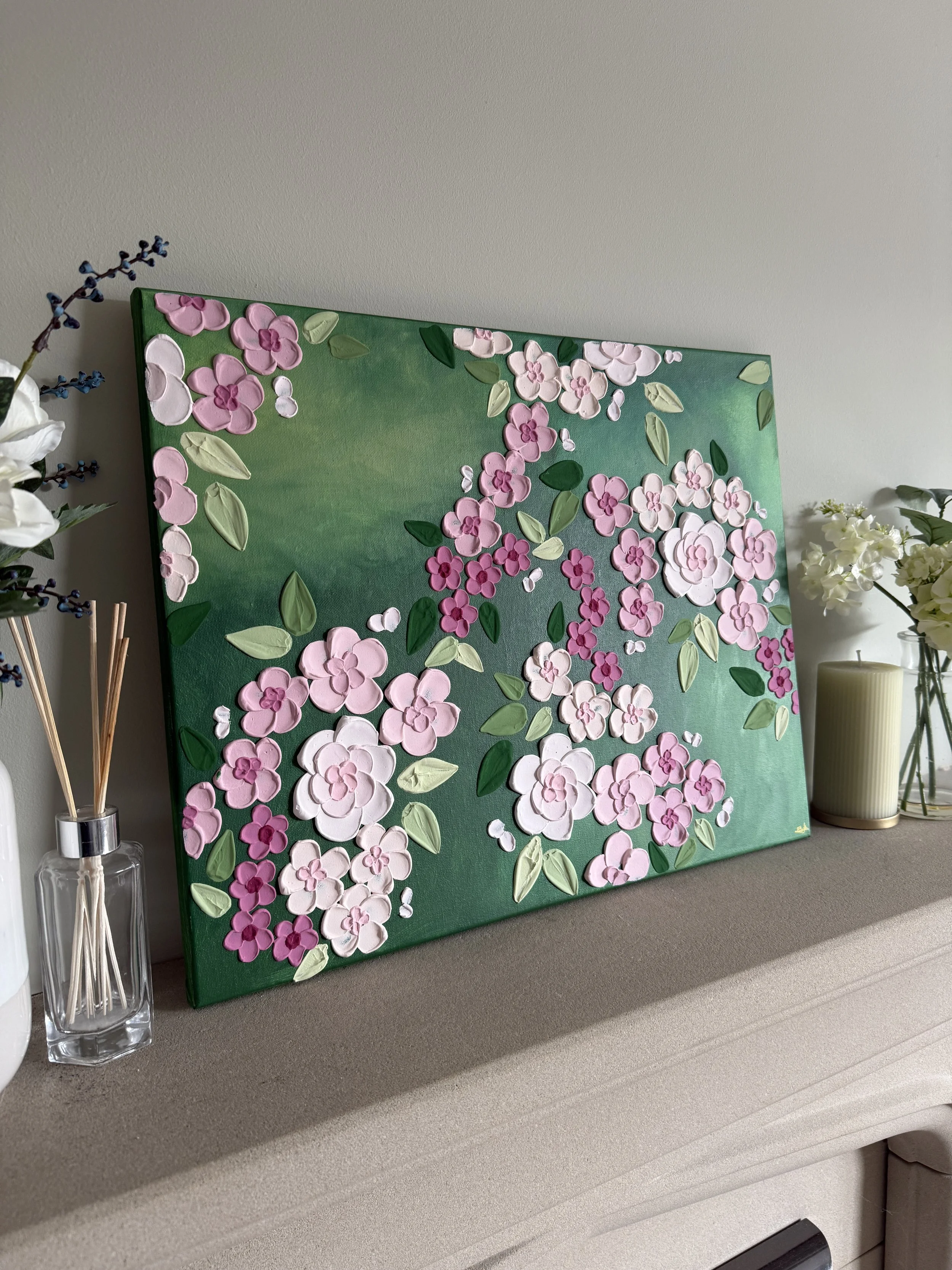 The Lily Pond - Floral Textured Art