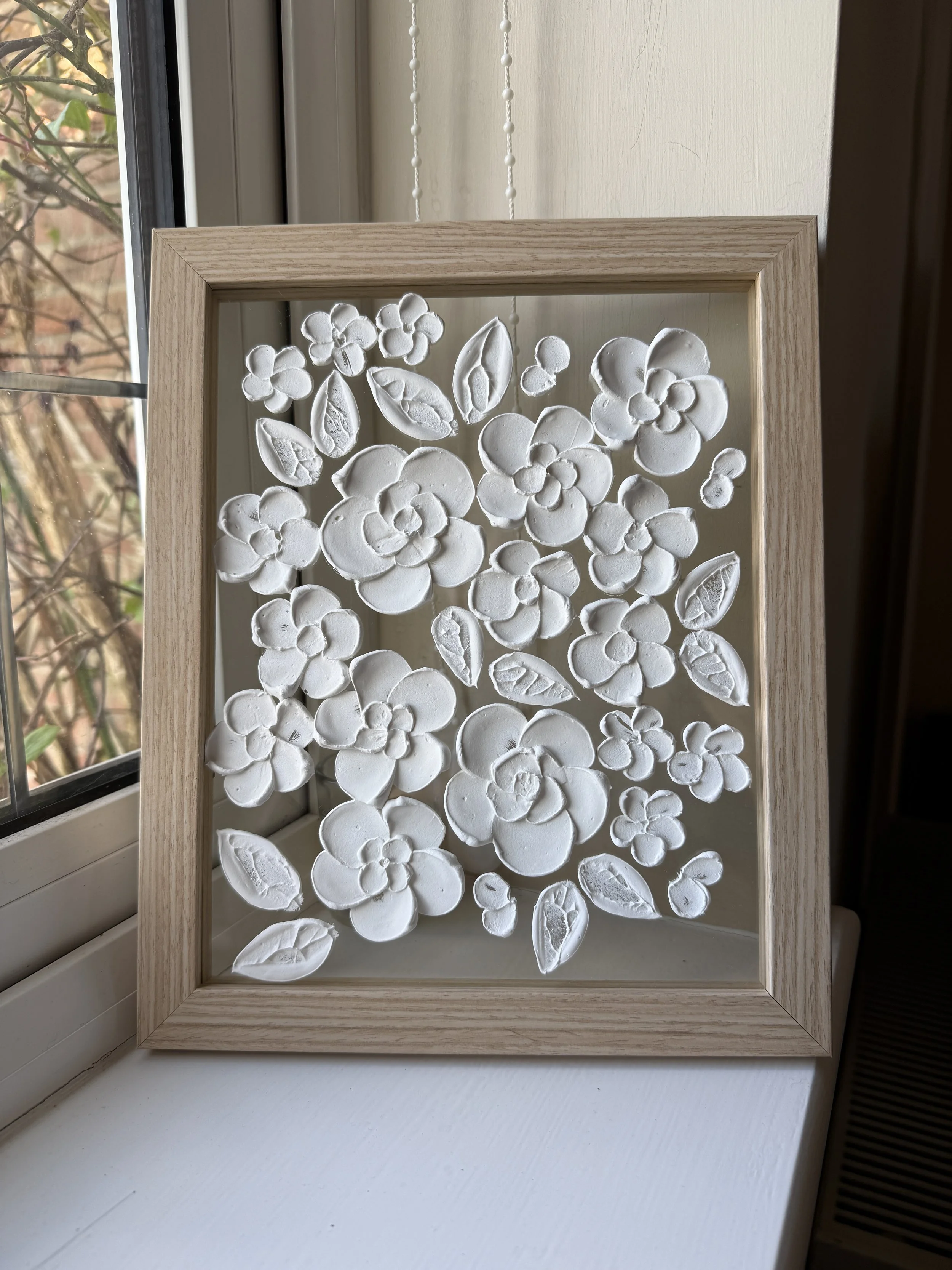 White Blossoms on Glass