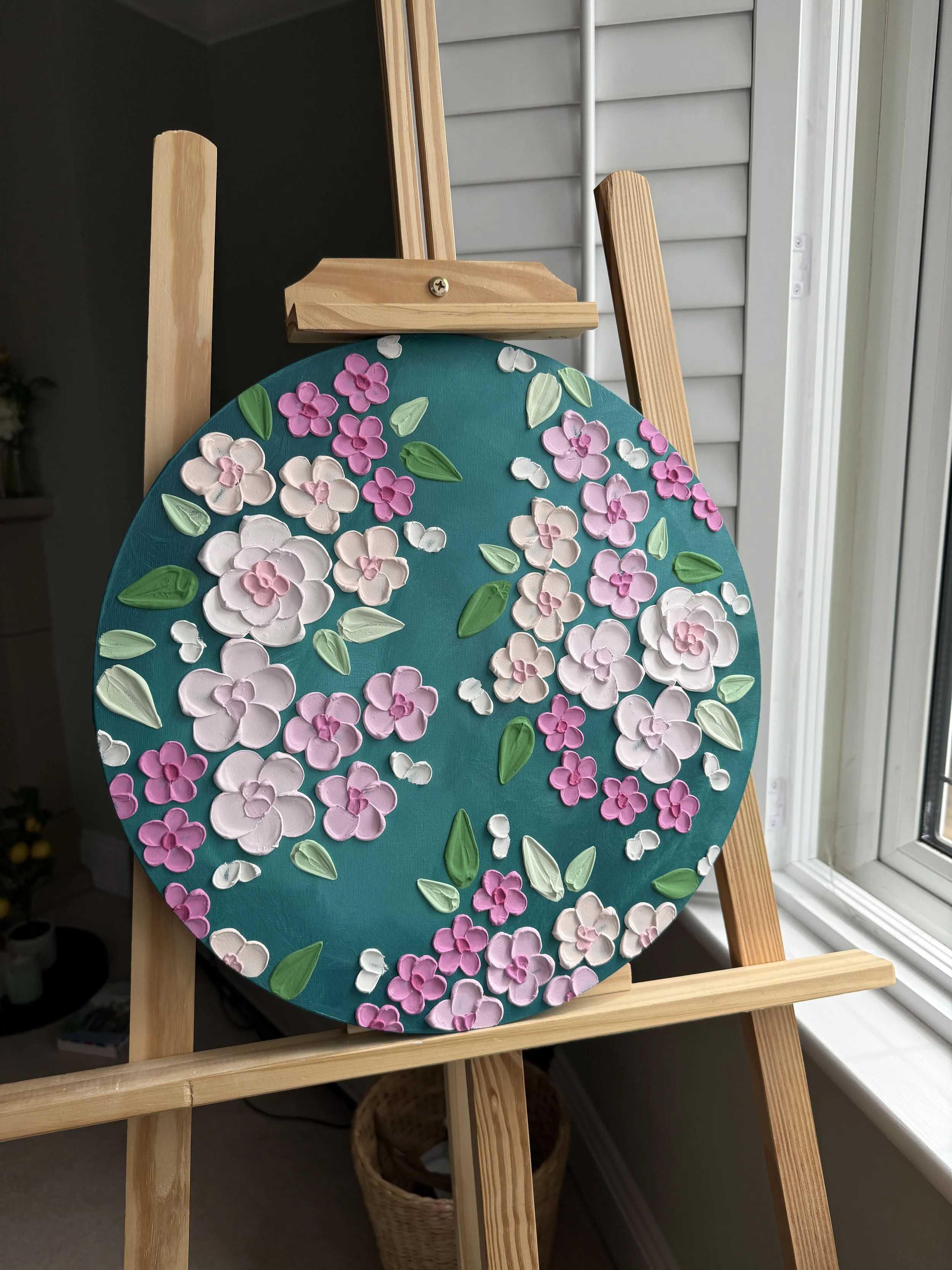 Emerald Garden - Textured Floral Art