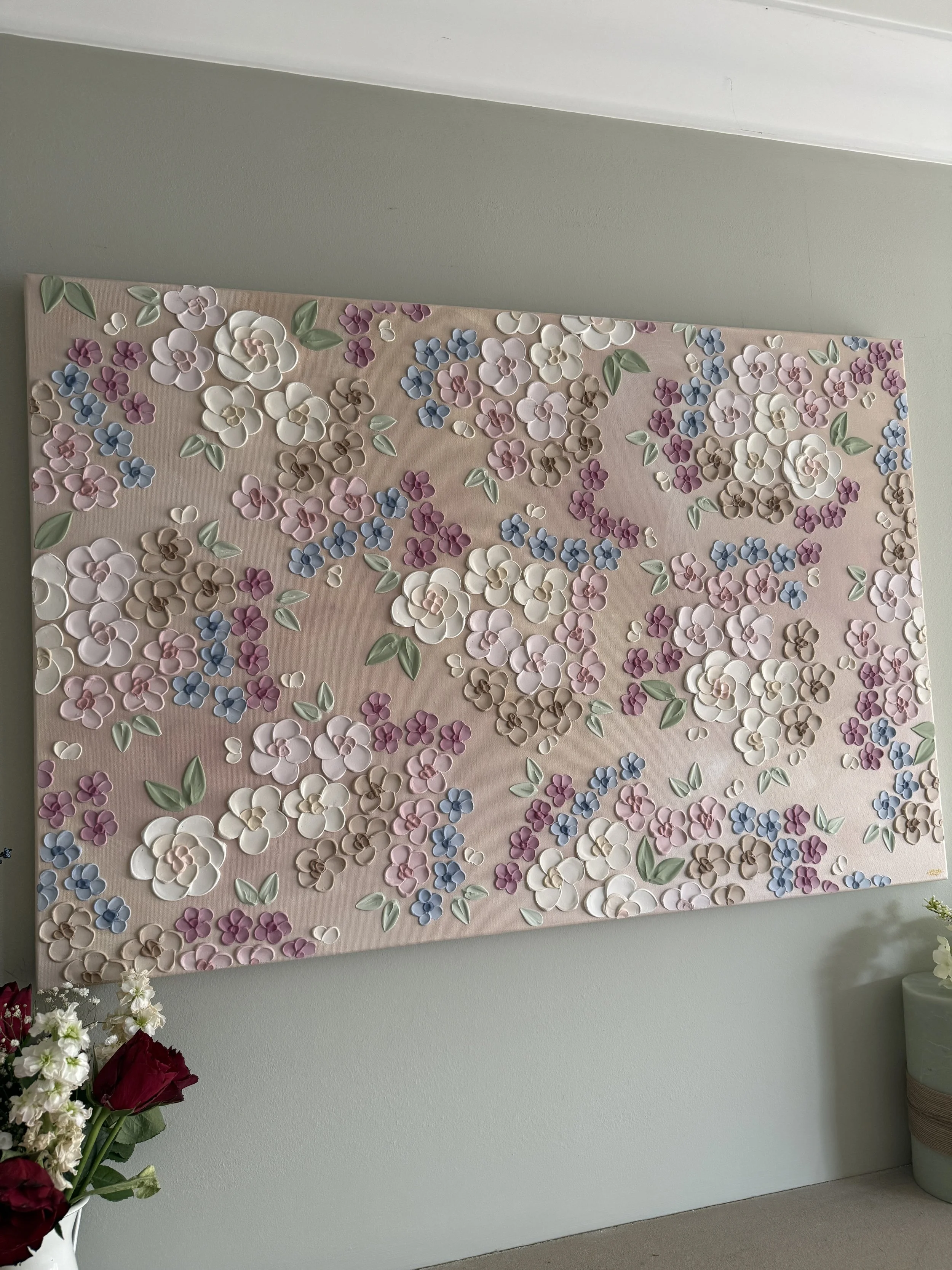 Cottage Bloom - Textured Canvas Bedroom Art