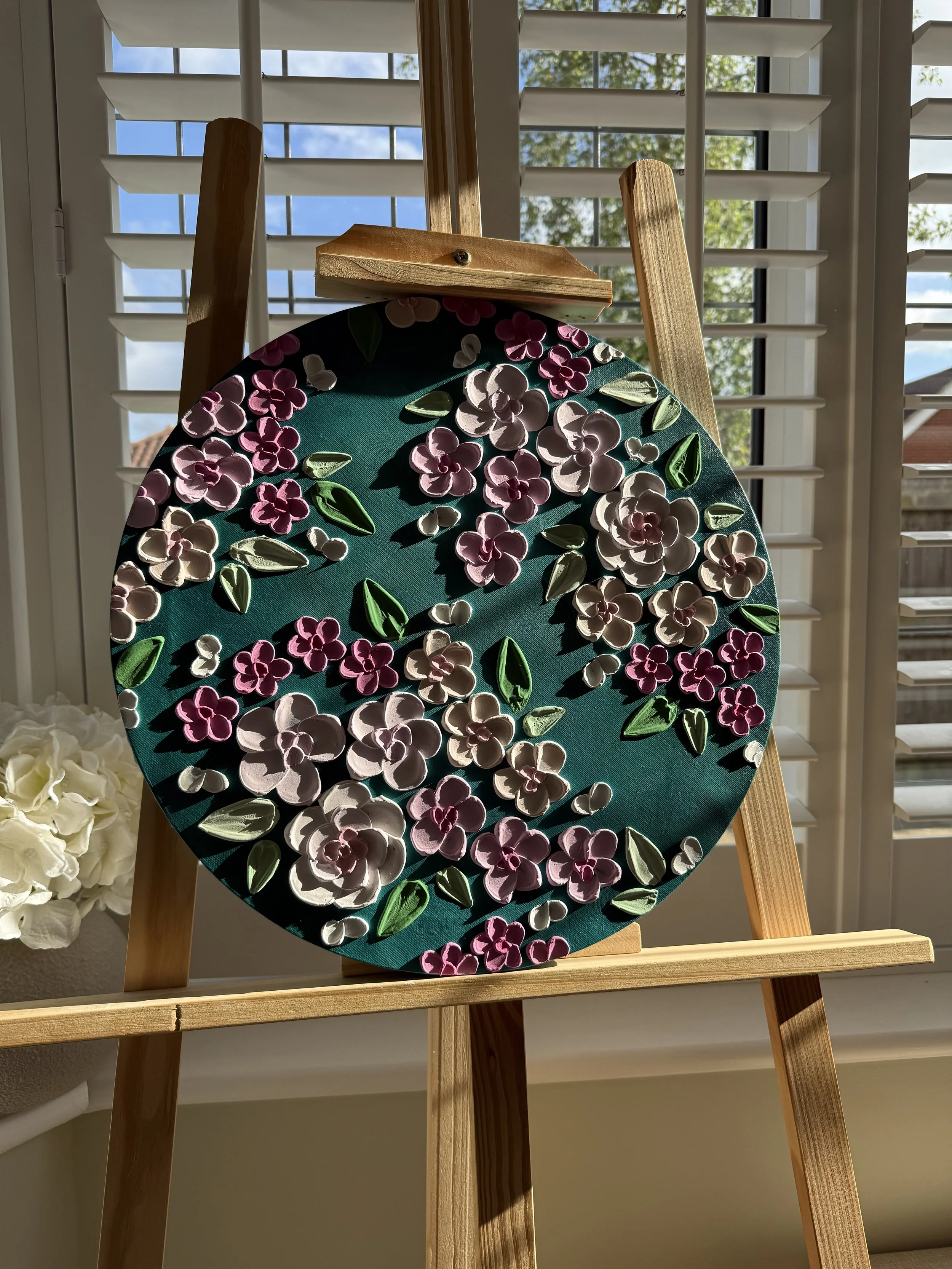 Emerald Garden - Textured Floral Art