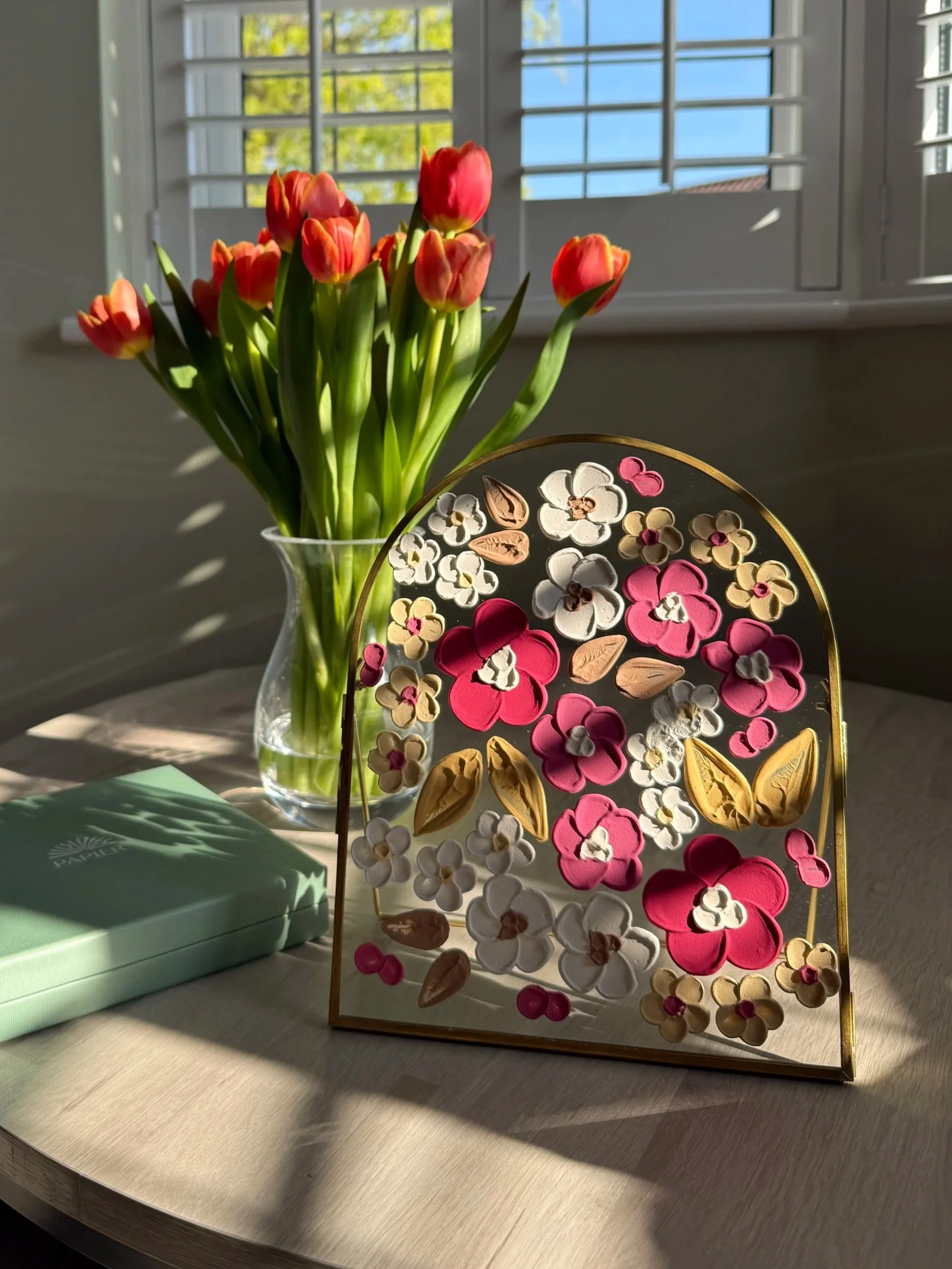 Scarlet Flora - Textured Bedroom Art