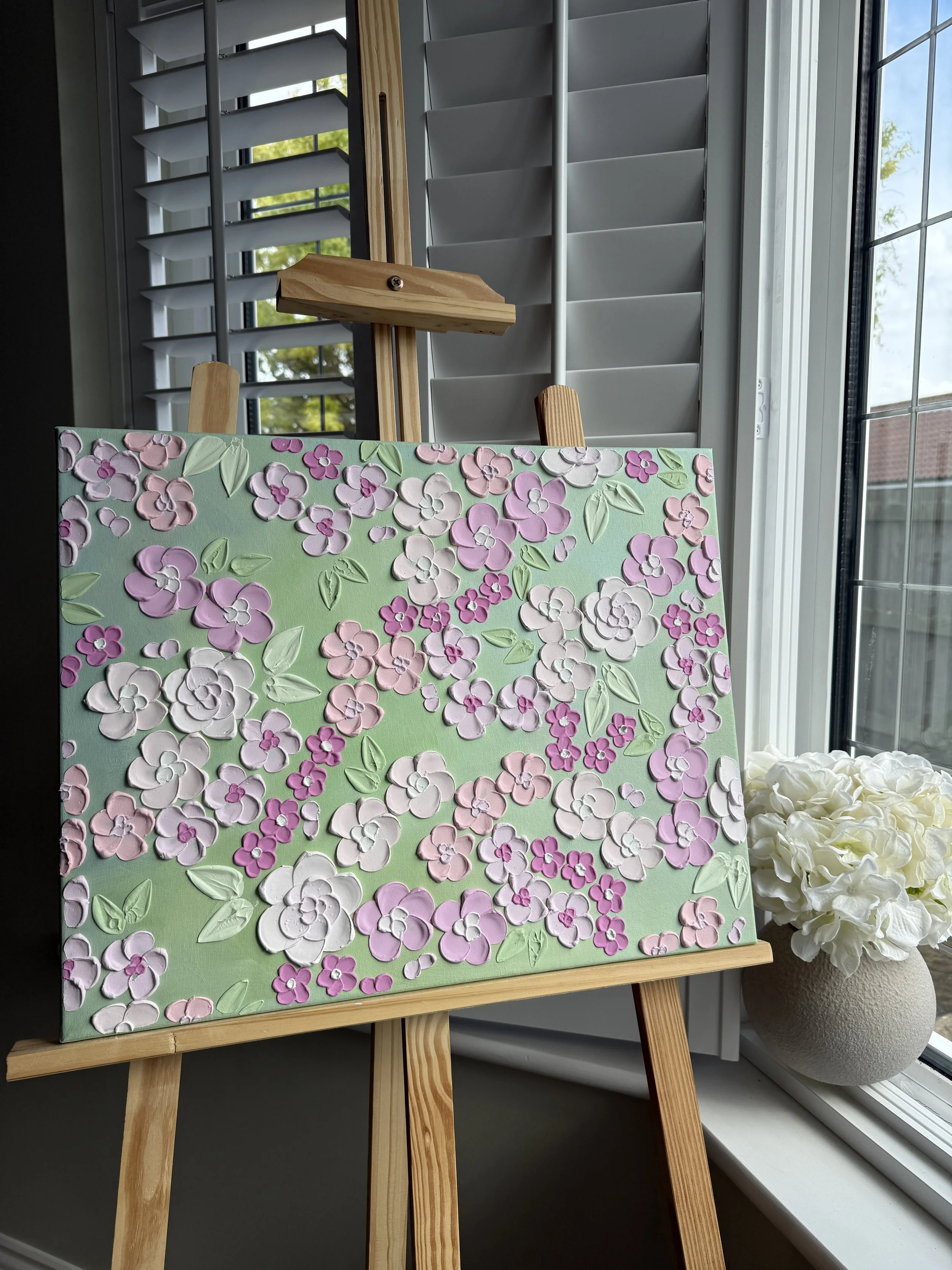 Spring Blossom - Floral Textured Art