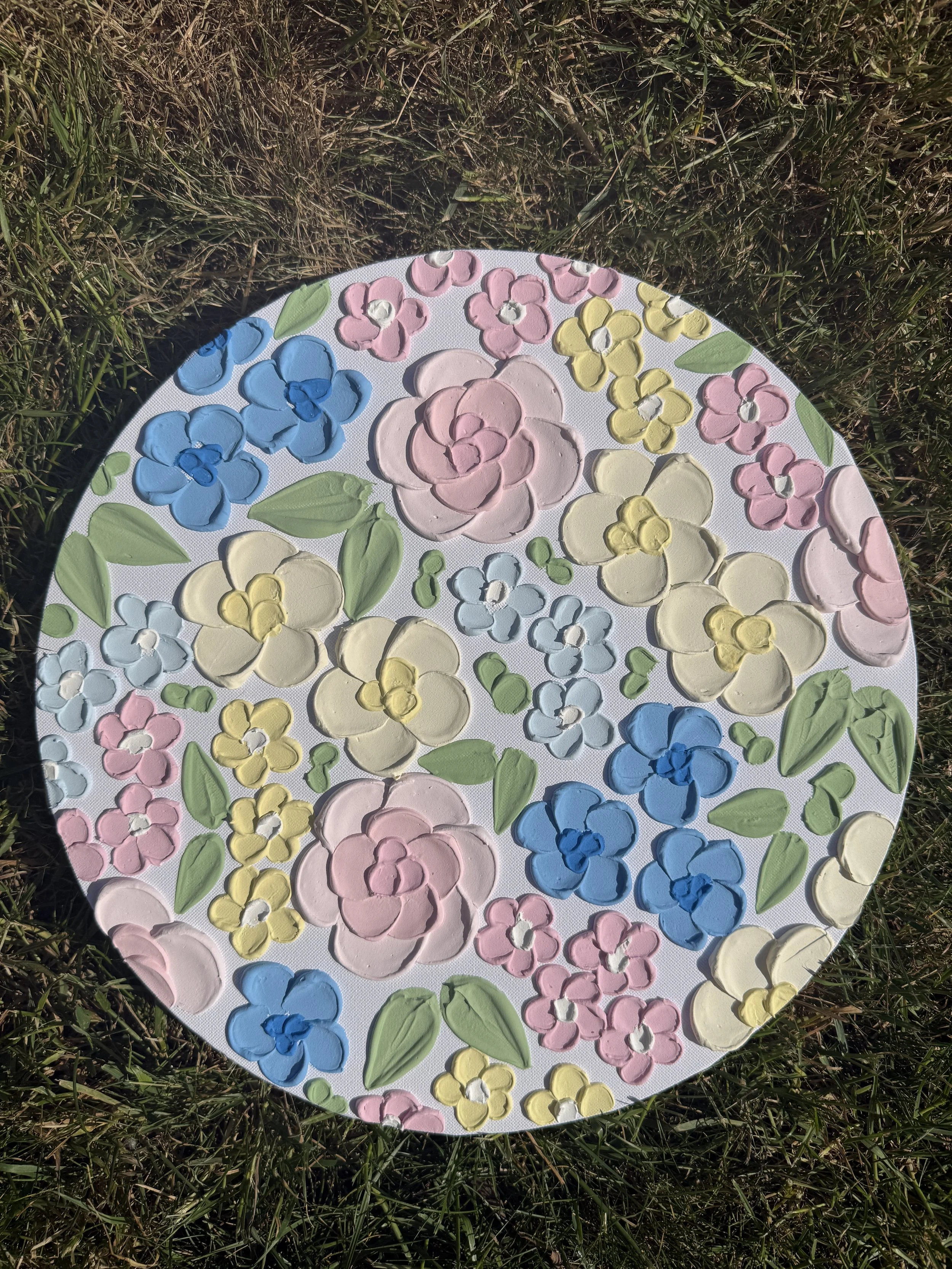 Blueberry Bouquet - Textured Floral Bedroom Art