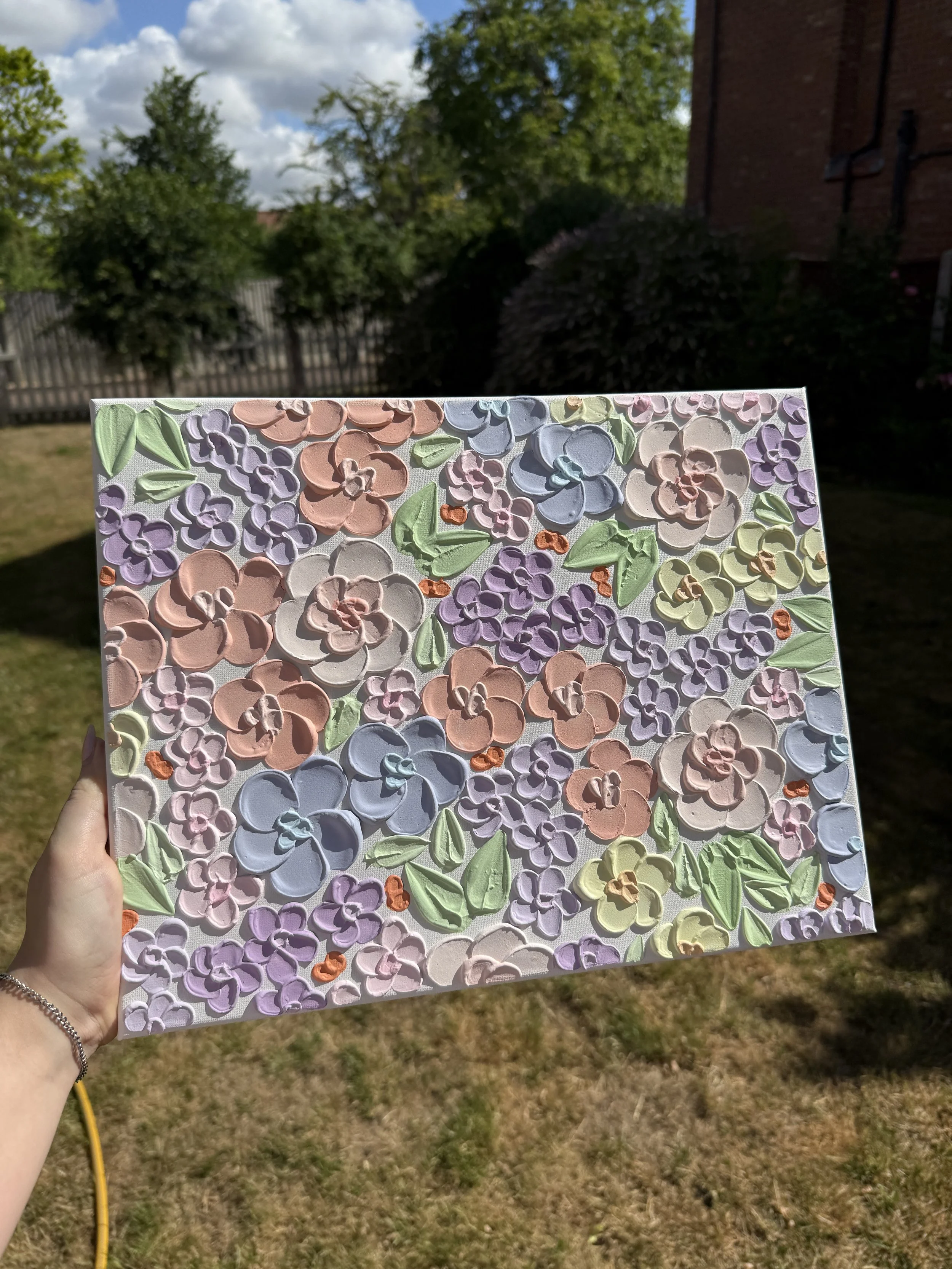 Pastel Posy - Textured Floral Bedroom Art