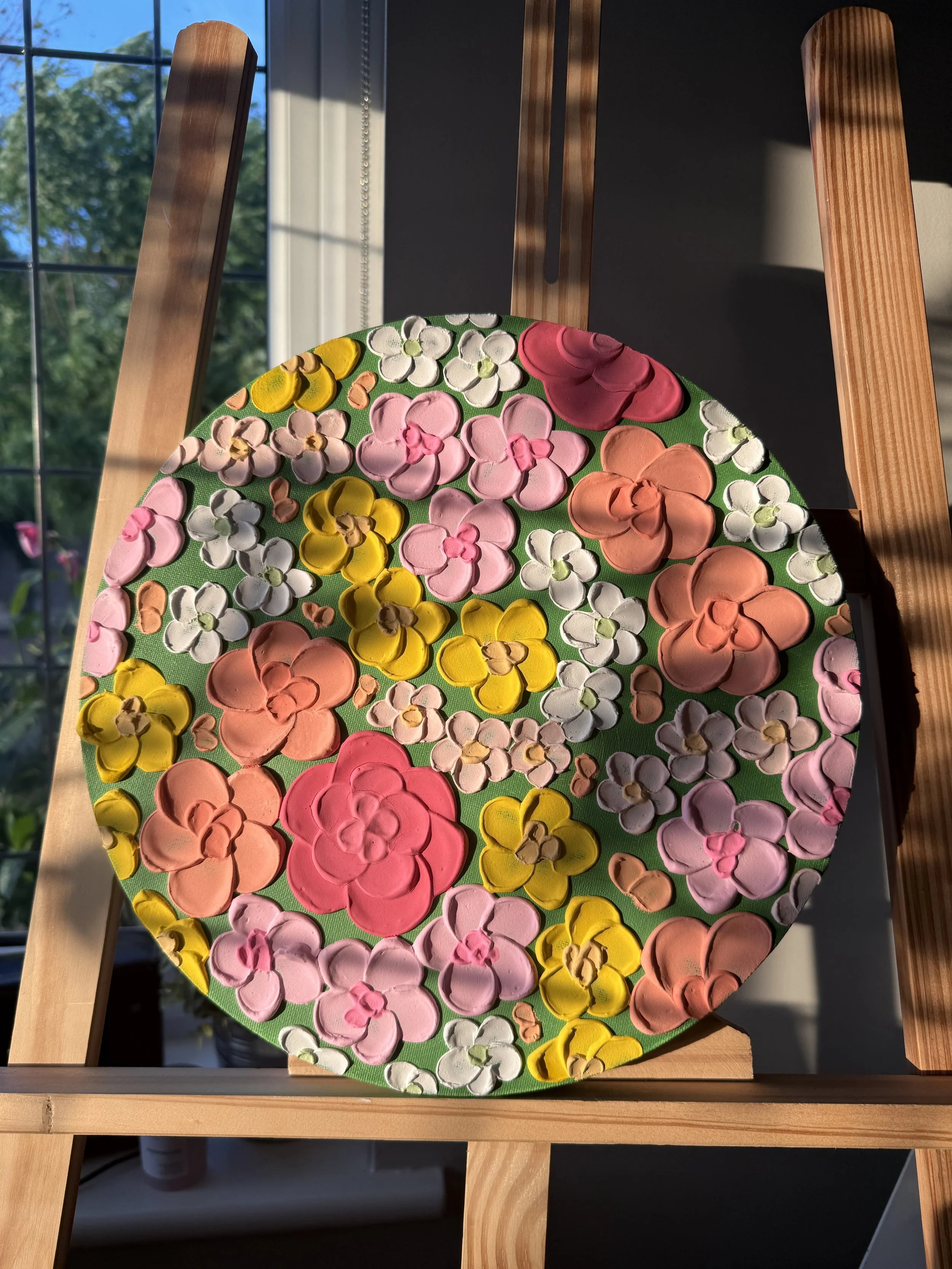 Garden Party - Textured Floral Bedroom Art
