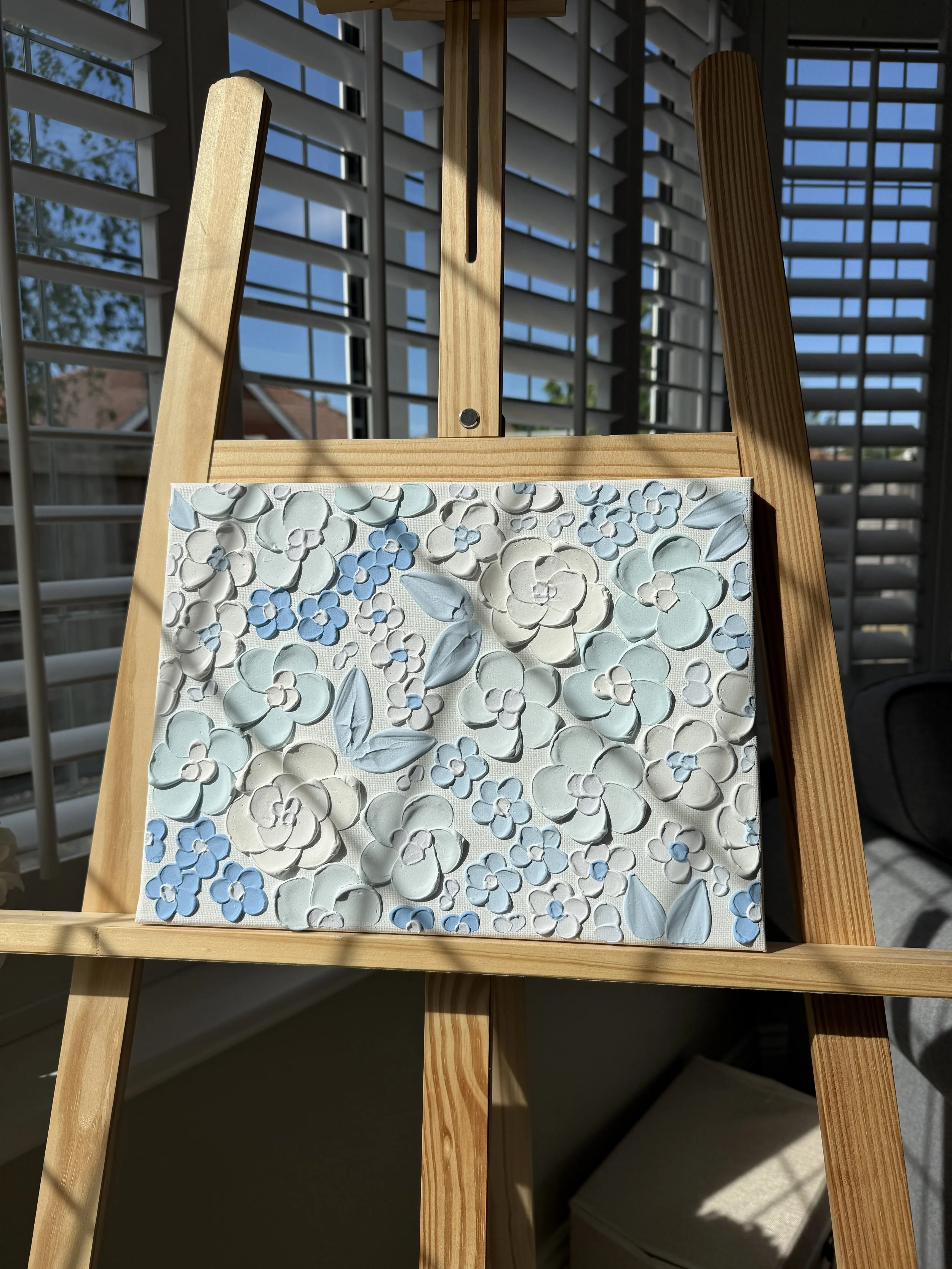 Blue Blossom - Textured Floral Art