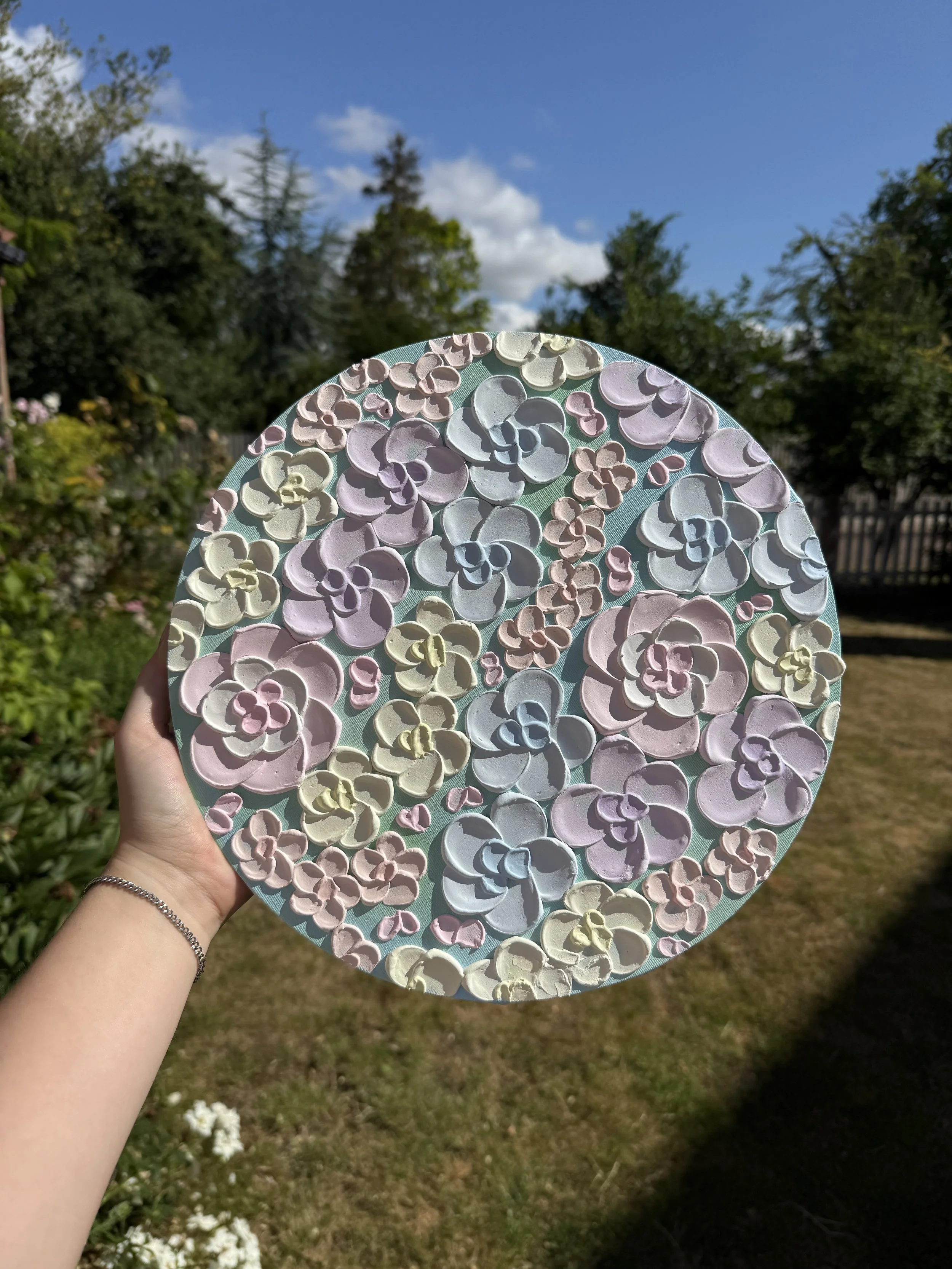 Cotton Blossom - Textured Floral Bedroom Art