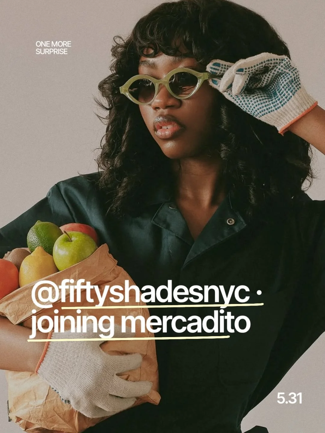 one more for mercadito 🤍

@fiftyshadesnyc joining the lineup with their signature eyewear &mdash; the downtown frames you already know, in the room for one day only.

shop the pieces in person sunday. tattoos with @baistudios, the perla woodlyn coll