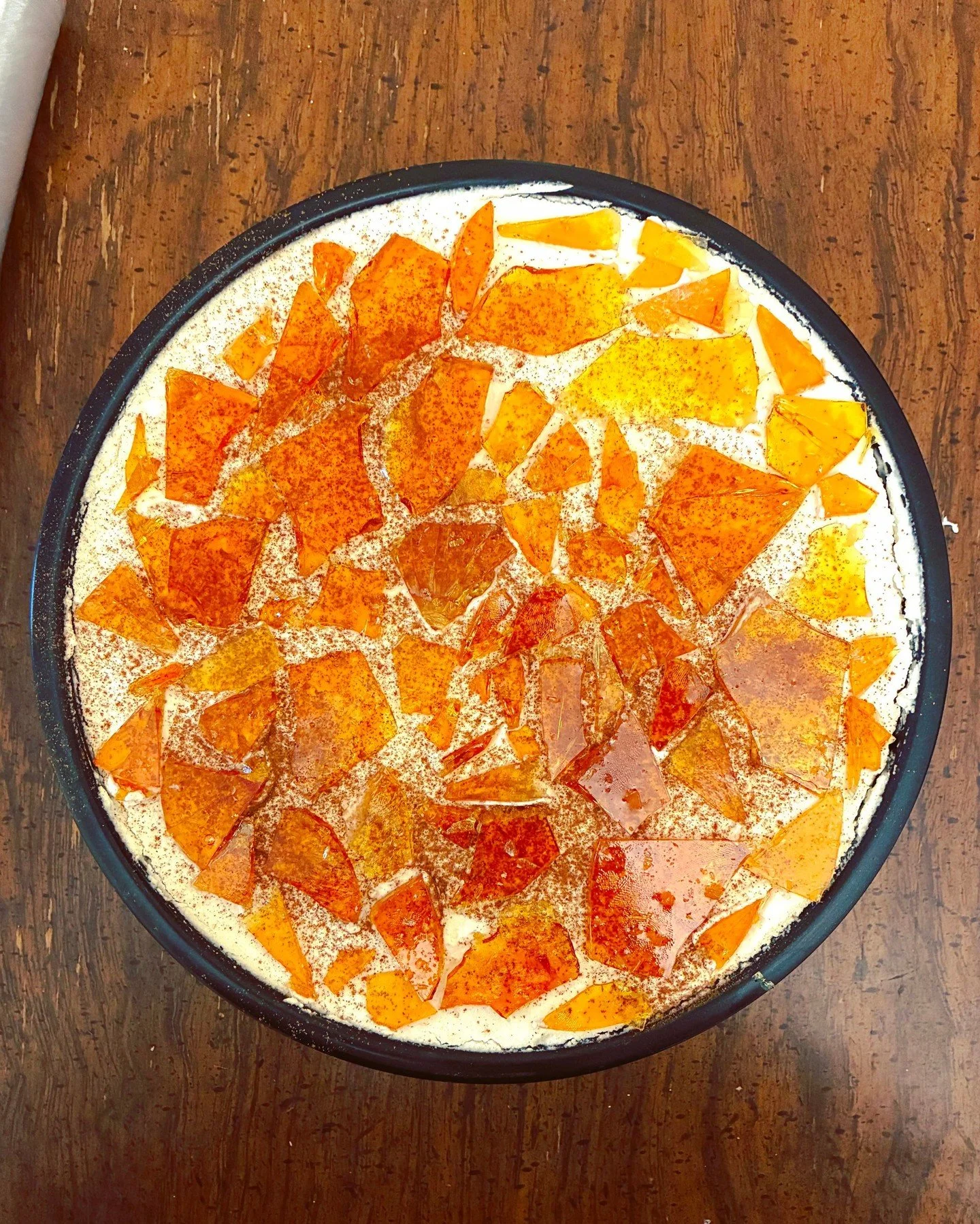 As I get Cin Cin Cooking going, I want to start to share some of my cooking over the years. This one is a Banana Foster Tiramisu I made and then shattered a whole sheet of caramel on top because why not. Learn more about Cin Cin from my link in bio.