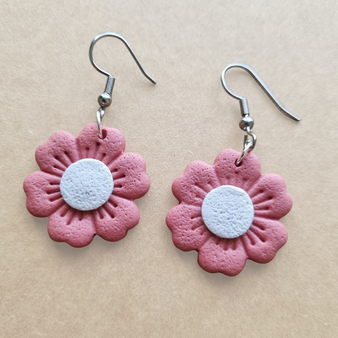 Floral Polymer Clay Earrings