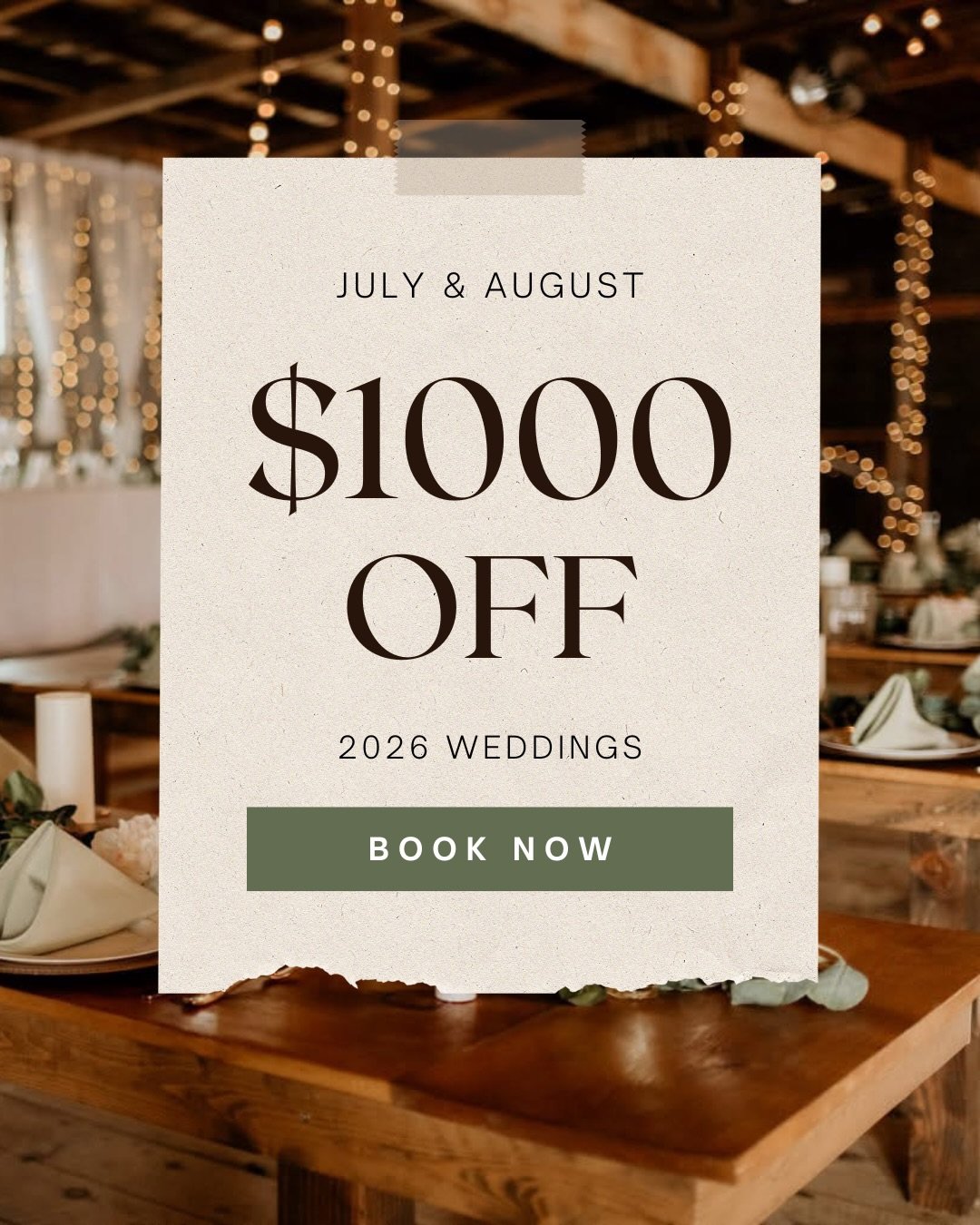 Getting married in July or August 2026? This is for you.

The Lumberyard Event Center is offering $1000 OFF all wedding packages for July &amp; August 2026 dates. ☀️ We have a couple of spots left we are looking to fill!

Originally established as a 