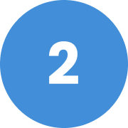 Blue circular badge with the number 2 in white.