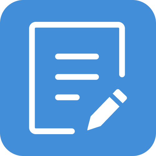 Icon of a document with lines of text and a pencil