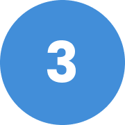 Blue circular icon with the white number 3 in the center.