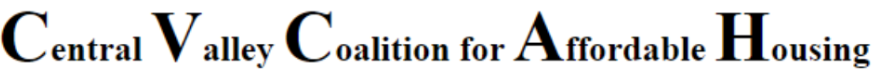 Logo of Central Valley Coalition for Affordable Housing with stylized text highlighting initials C V C A H.