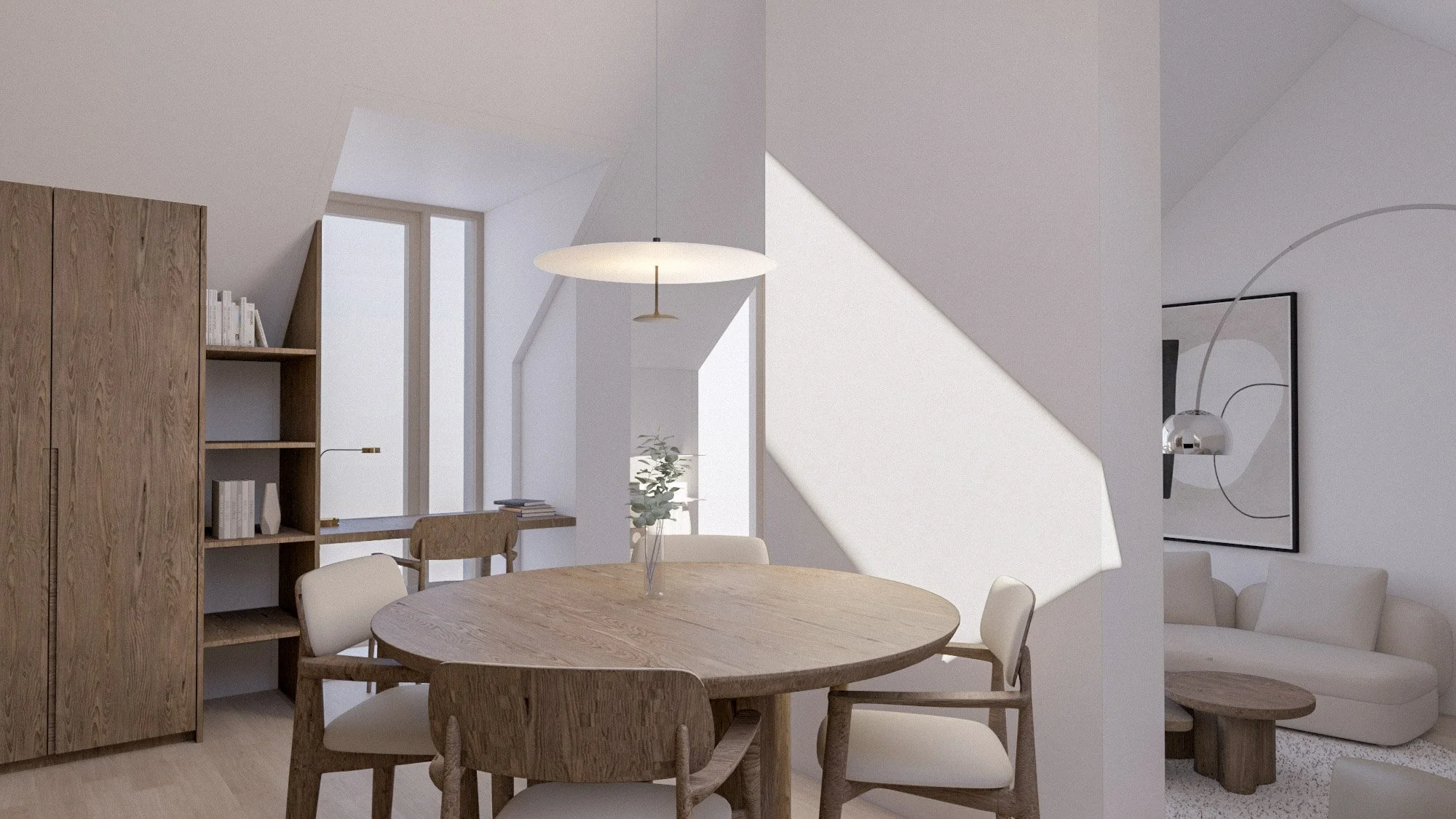Moderní kuchyň s jídelním koutem - architektonický návrh interiéru