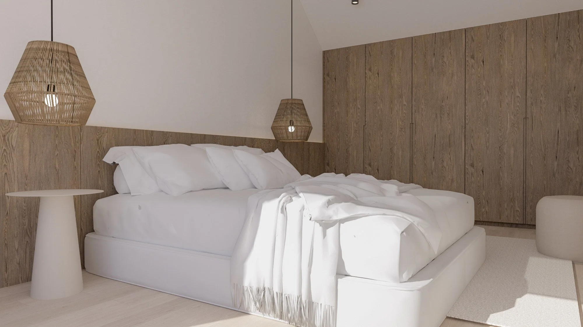 Moderní interiér ložnice - architektonický návrh bytu