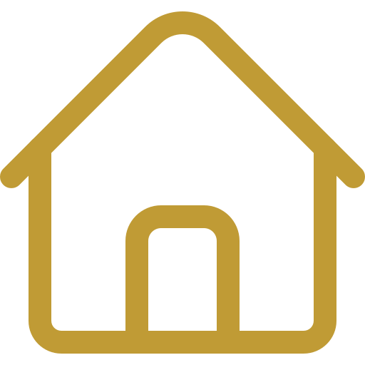 Simbolo di una casa stilizzata di colore oro