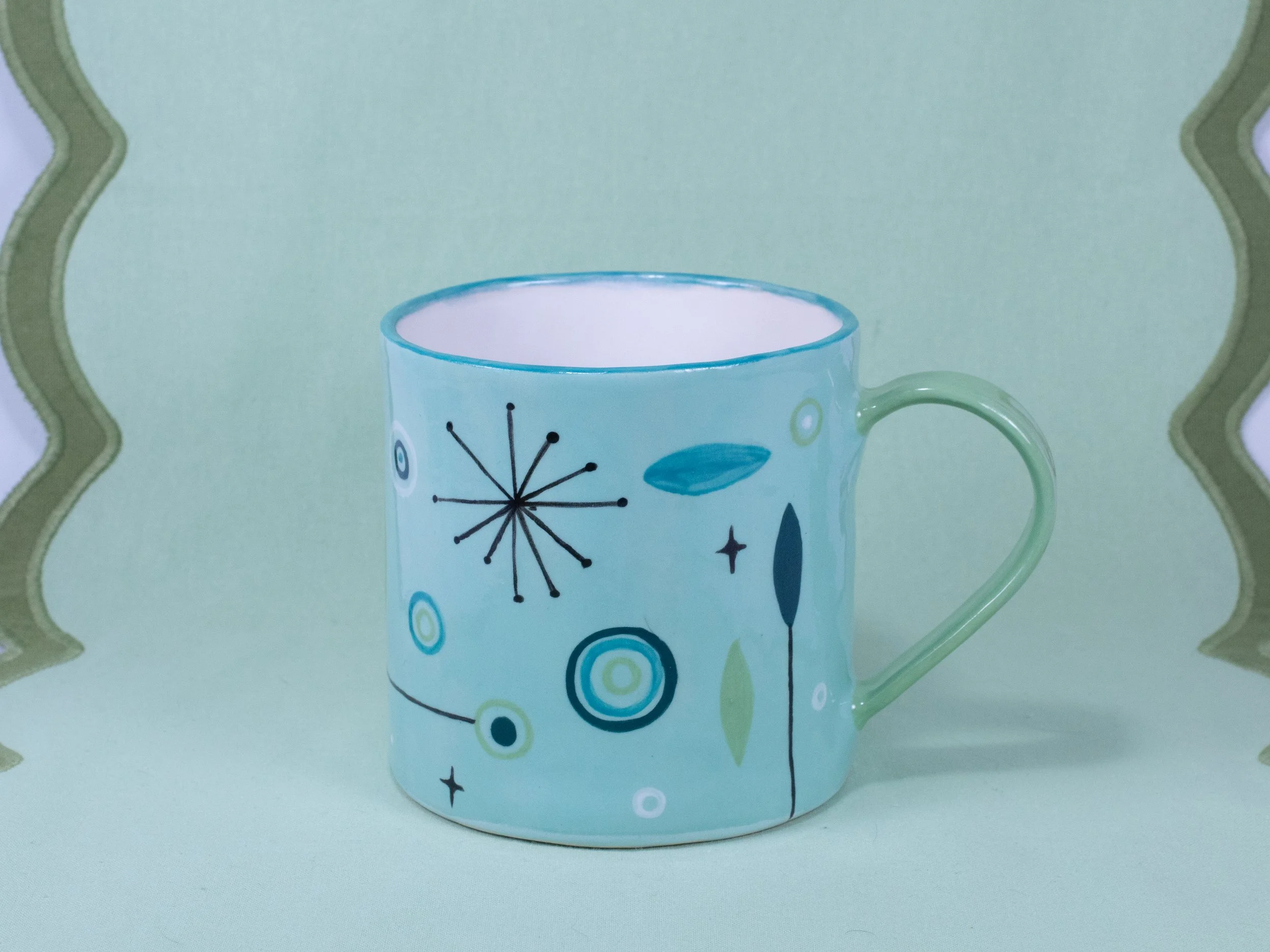 Large Retro Painted Mugs