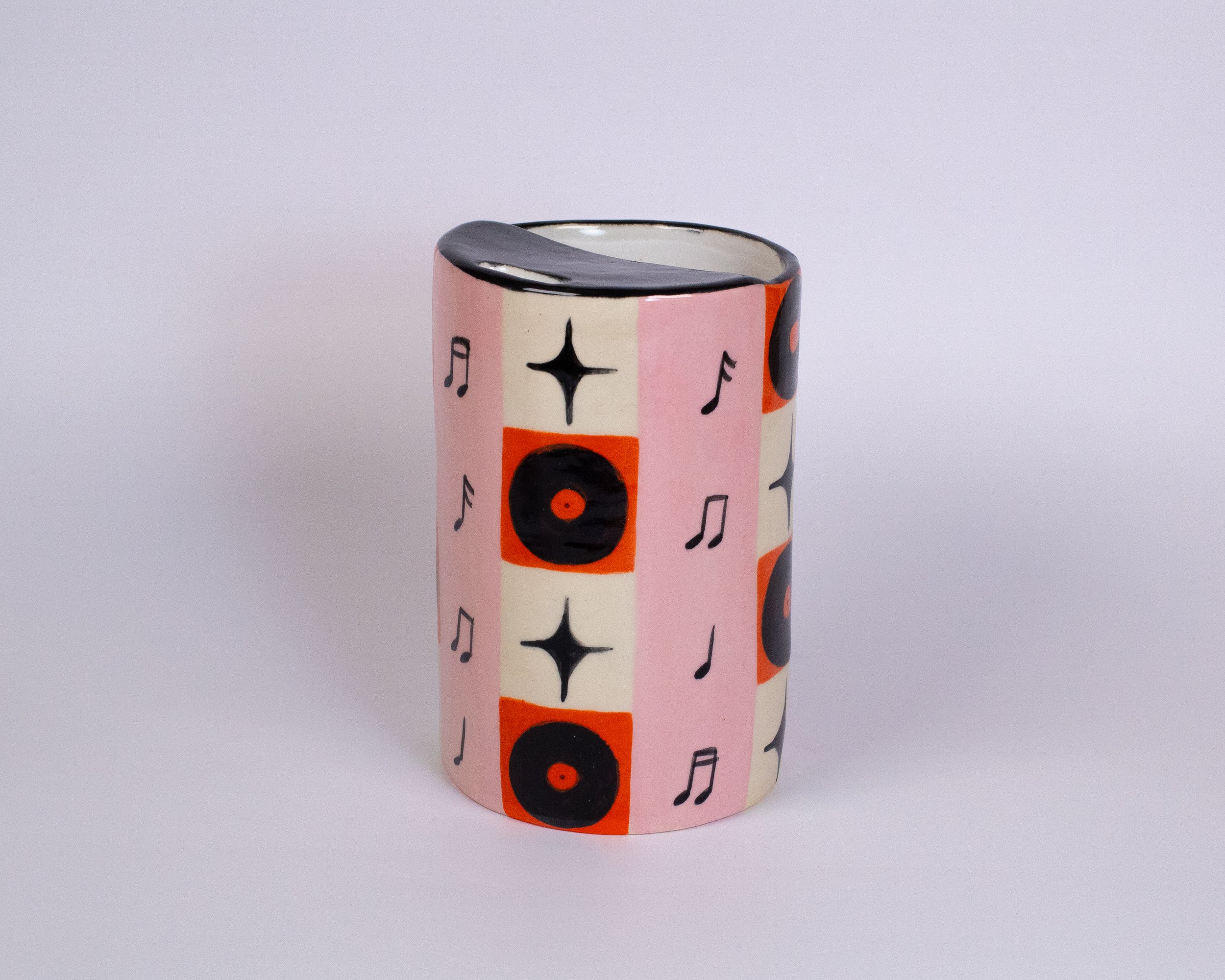 Pink & Orange Record Travel Cup