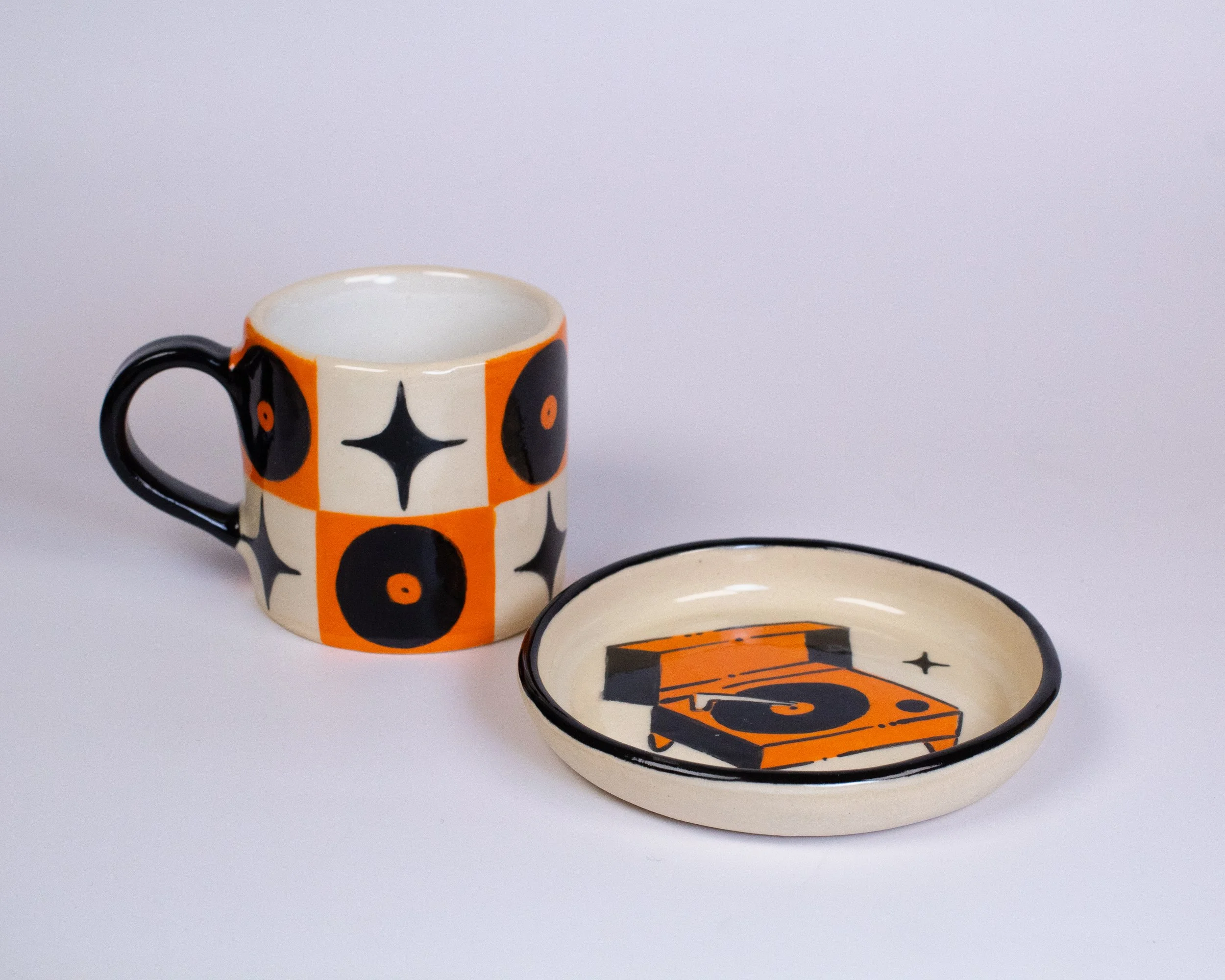Orange Record Espresso Set
