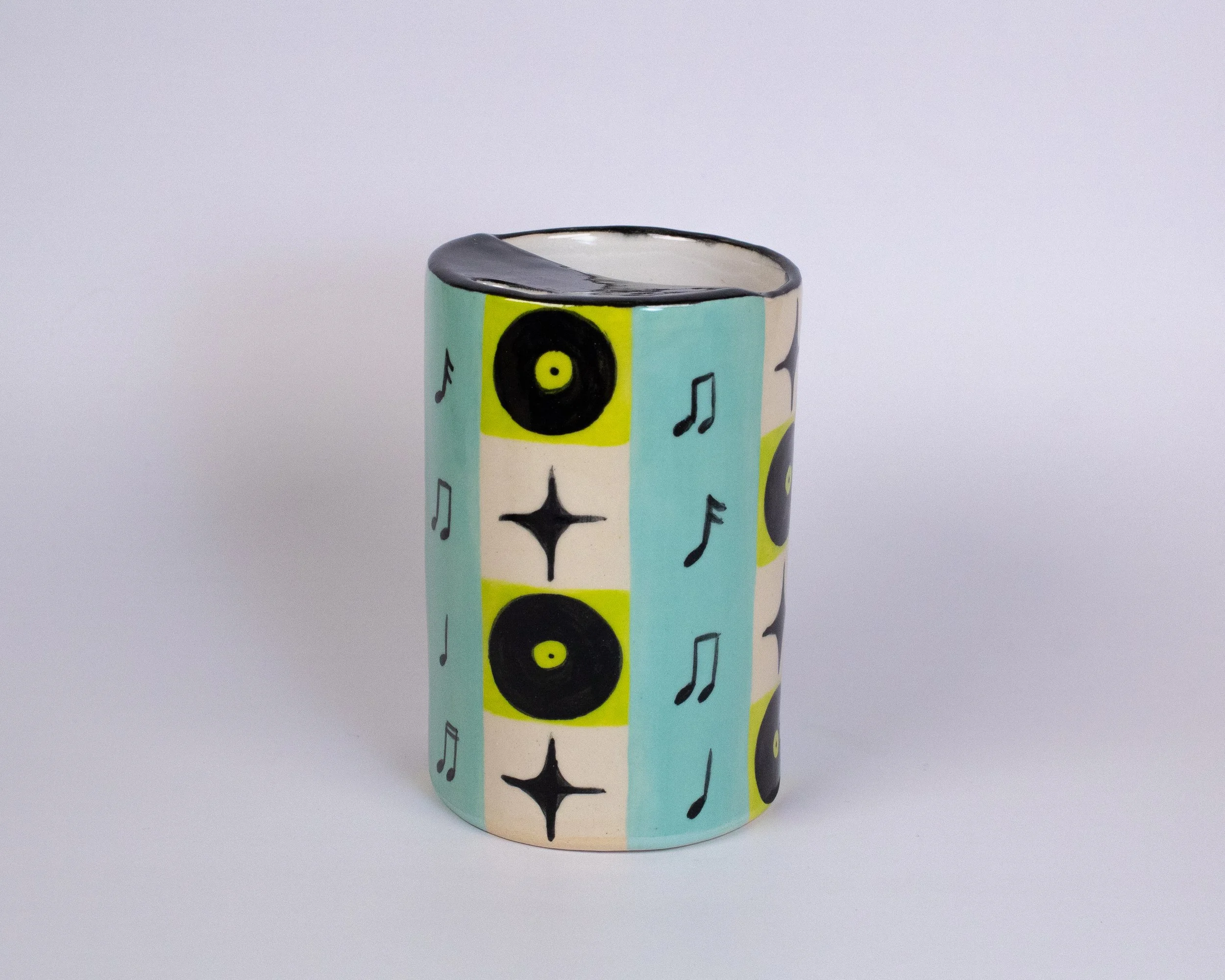 Aqua & Chartreuse Record Travel Cup