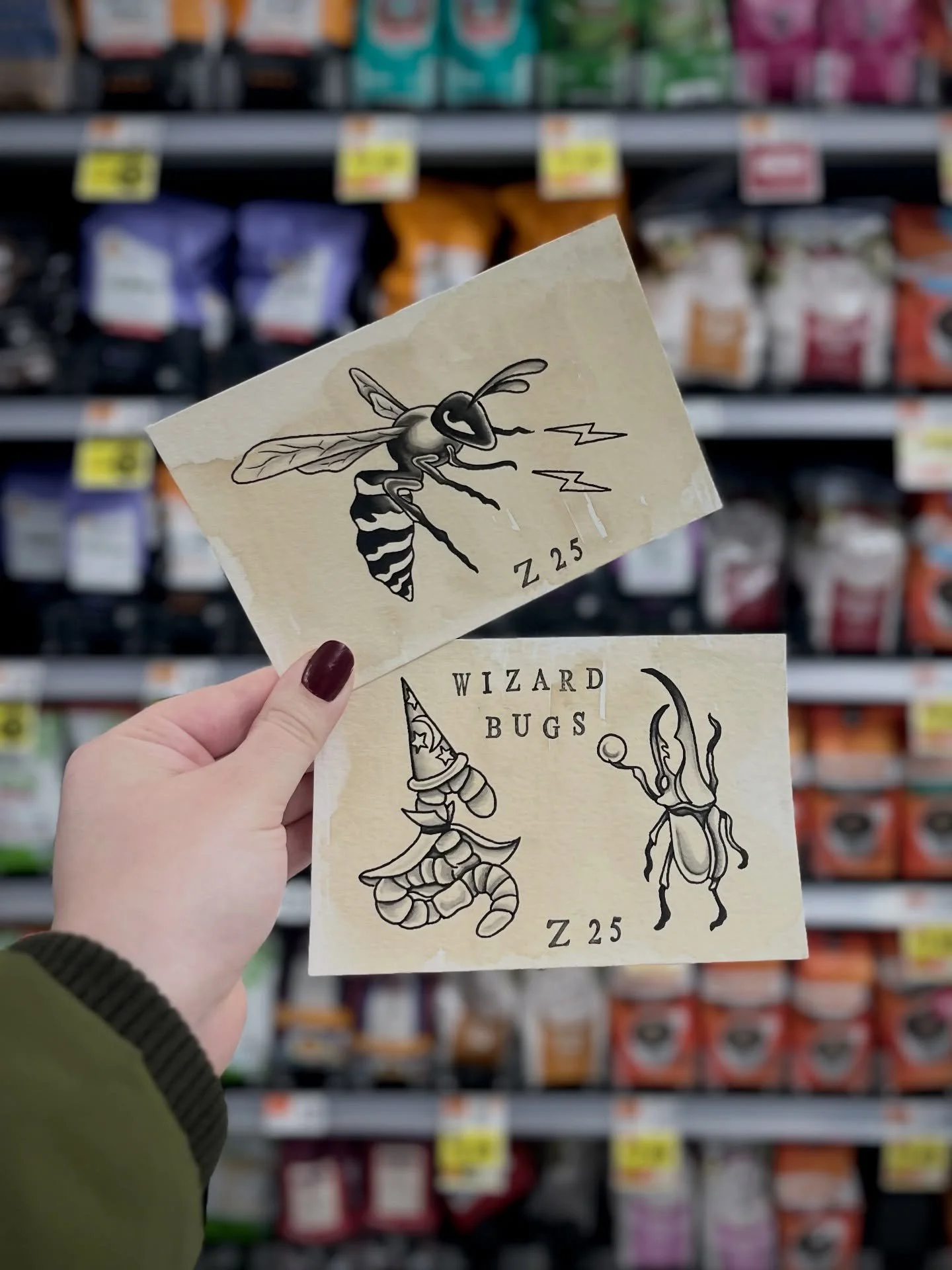 ⚡️ WIZARD BUGS ⚡️
Friday the 13th 🖤

I drew these up for Friday the 13th last year and didn&rsquo;t end up doing them, so they&rsquo;re up for grabs this time around!

These are one and done designs now. 
No repeats. ❤️&zwj;🔥

2.13.26

Located @hid