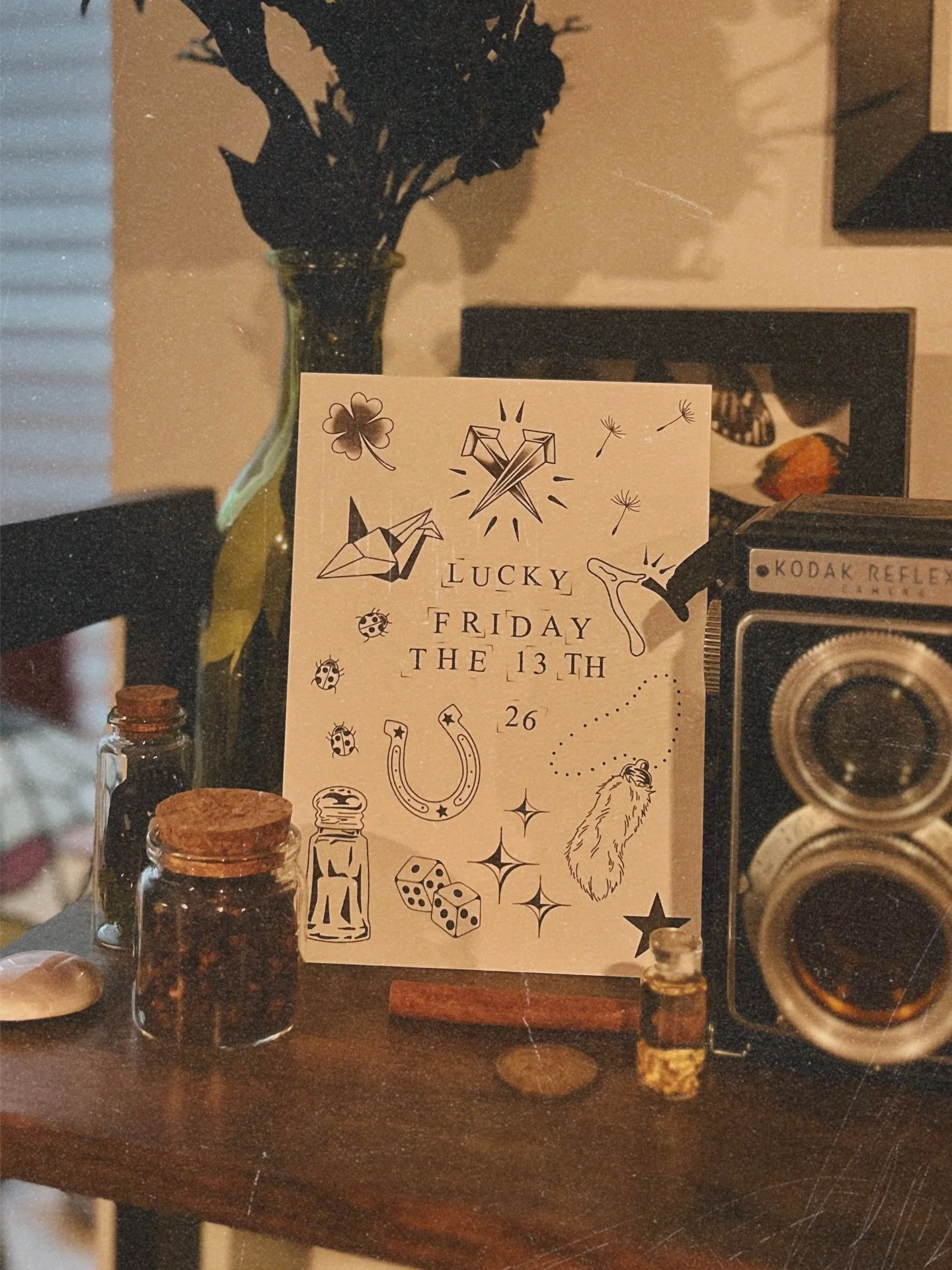 Friday the 13th | 3.13.26

This is the flash I will be offering this Friday for our March Friday the 13th event 🍀🖤

All flash (on this sheet) $100 !!
Except for&mdash; dandelion seeds ($80)

First come first served | 12-6pm

Located @hiddenvibes_ta