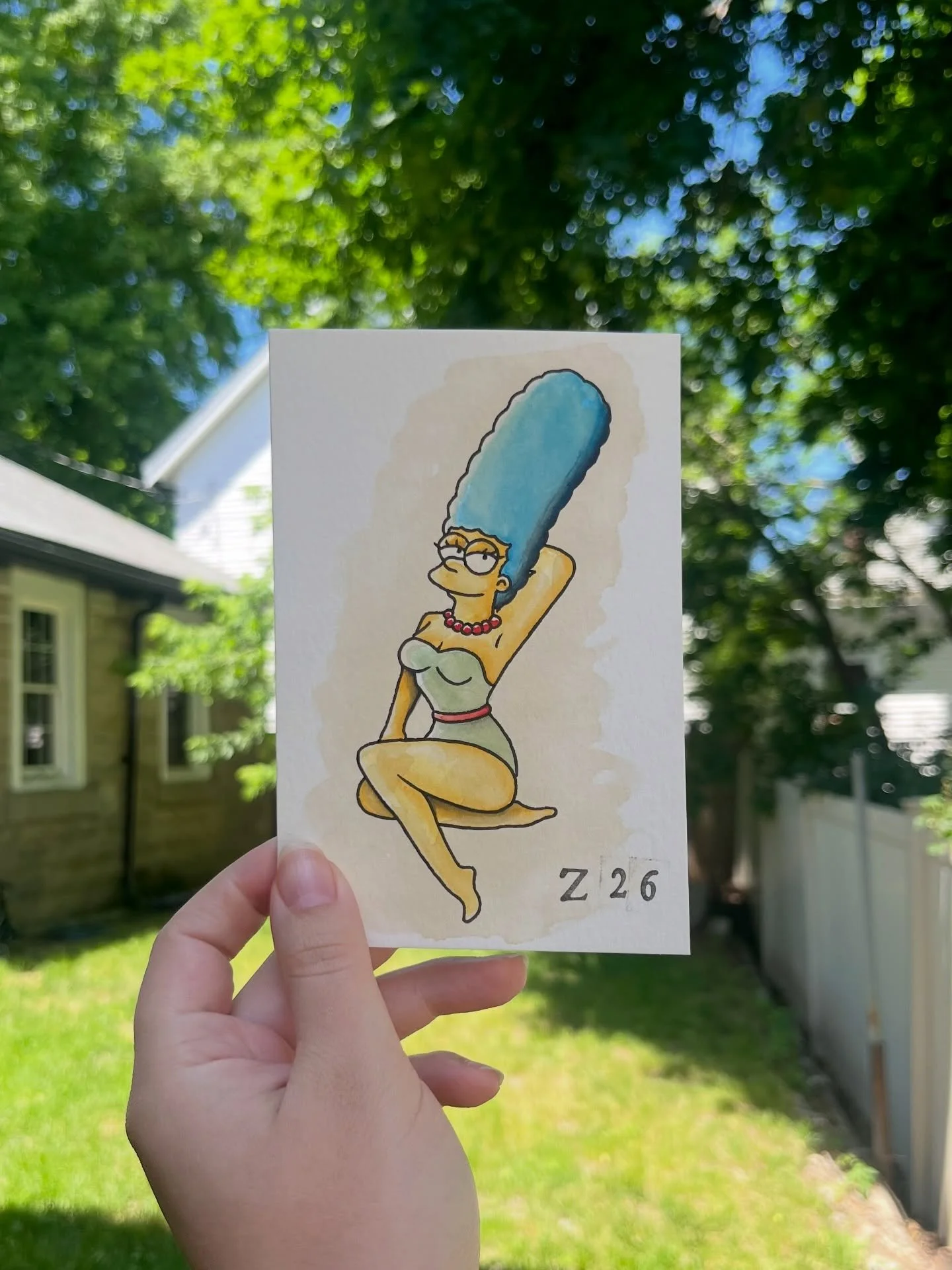 Marge Simpson flash 💙✨

I actually drew this 2 years ago!
But I only just painted it today!

This is a one and done piece&mdash;
non-repeatable!
DM to claim it for yourself ❤️&zwj;🔥

I&rsquo;d also love to do some custom Simpsons tattoos!! PLEASE

