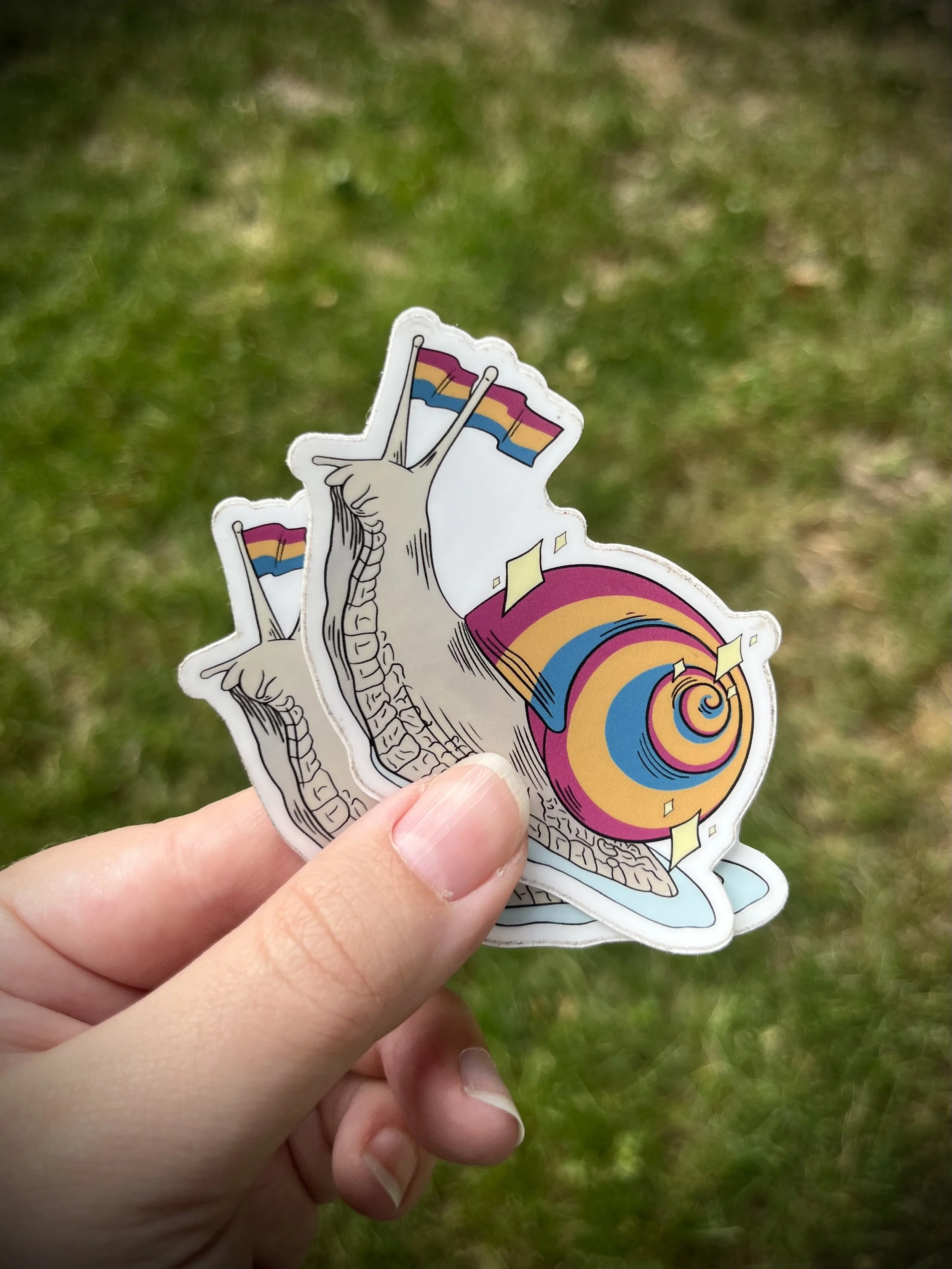 Pan Pride Snail Sticker