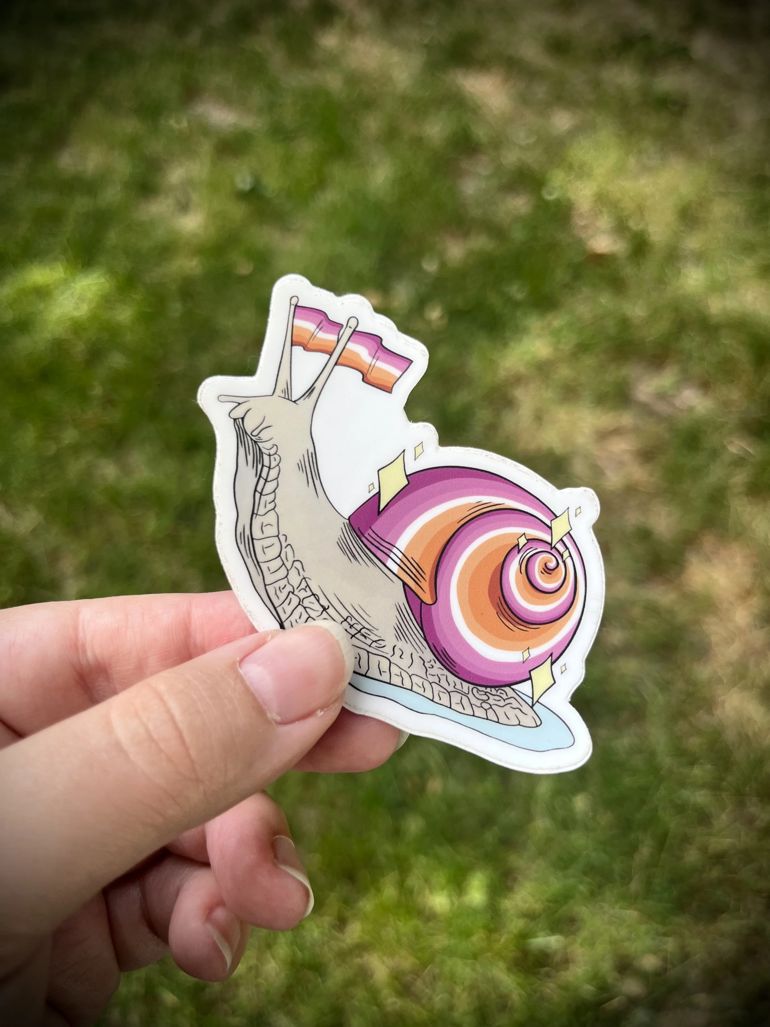 Lesbian Pride Snail Sticker