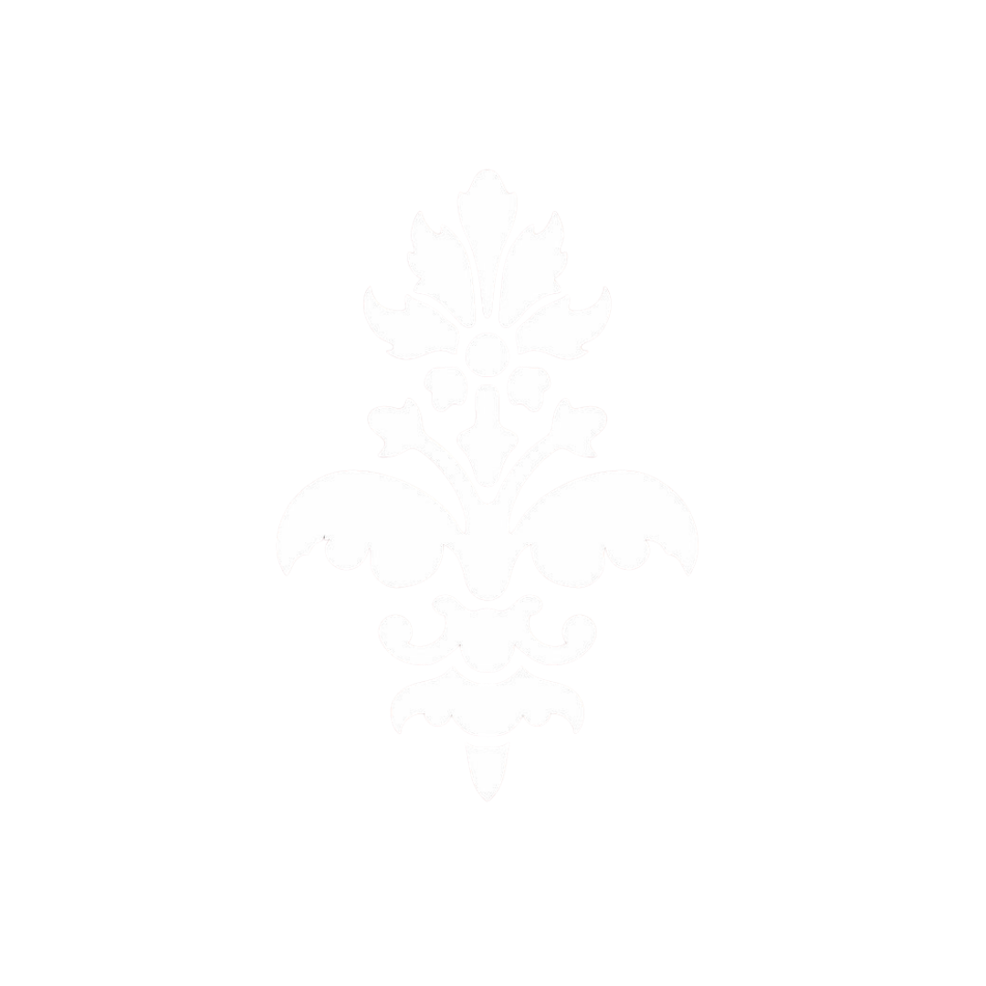 Motif de décoration en forme de fleur blanche sur fond noir.