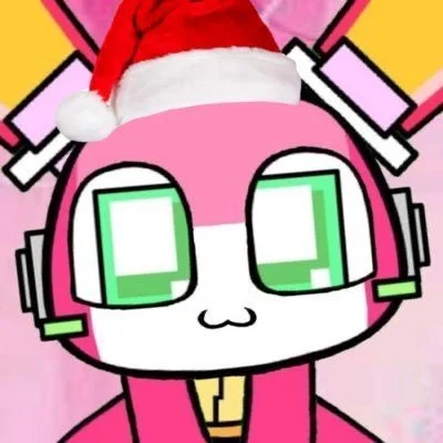 Cartoon illustration of Rabbity/Rachina from Pretty Blood with a Santa hat