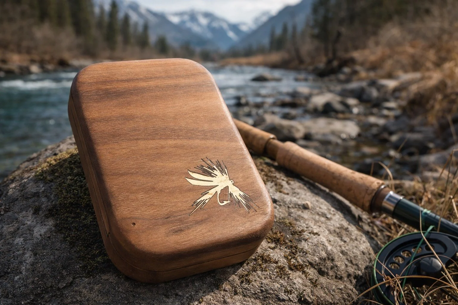 Handcrafted Wooden Dry Fly Box