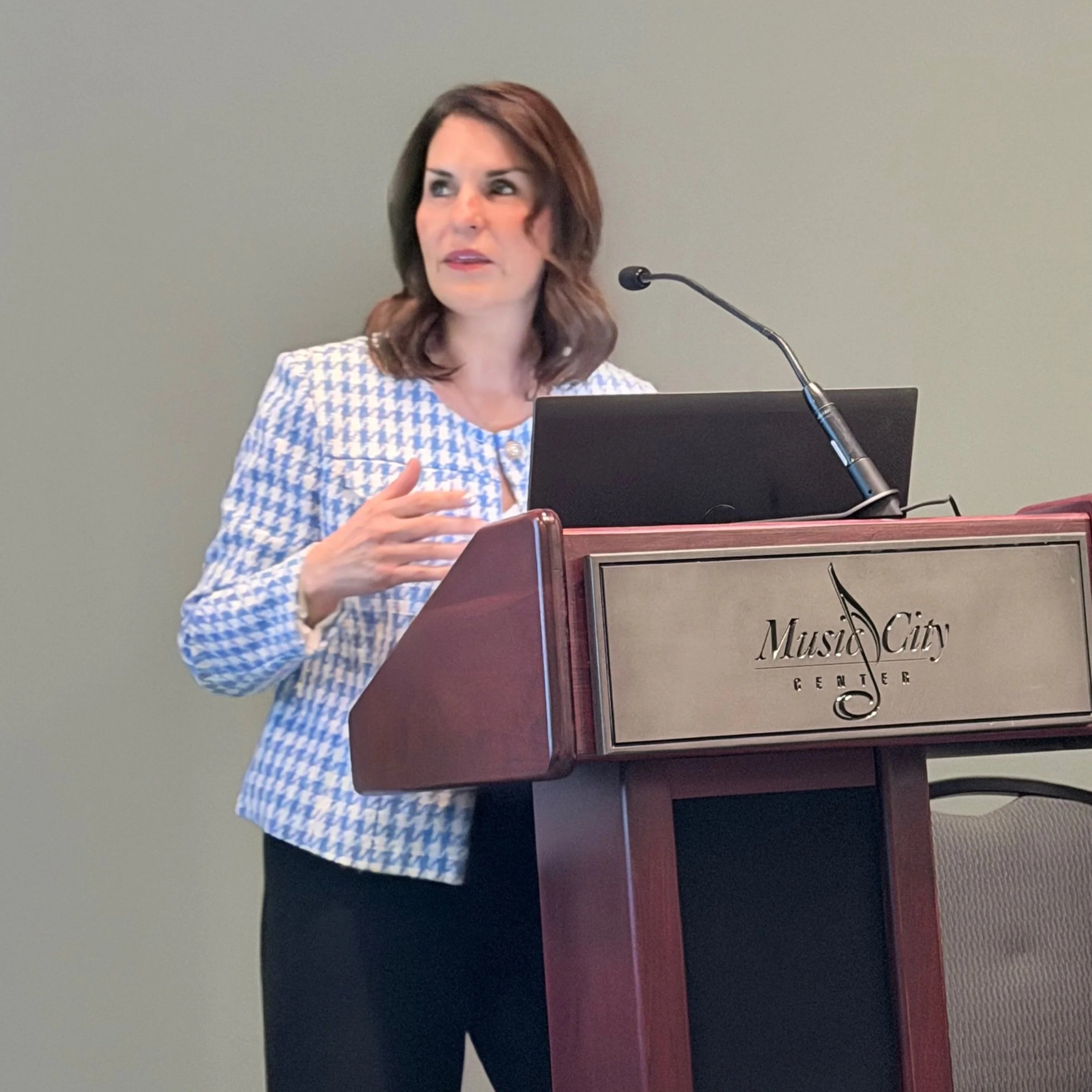 Dr. Lori Gonzalez presenting to educators on leadership, wellness, equitable systems, and culturally responsive leadership. 