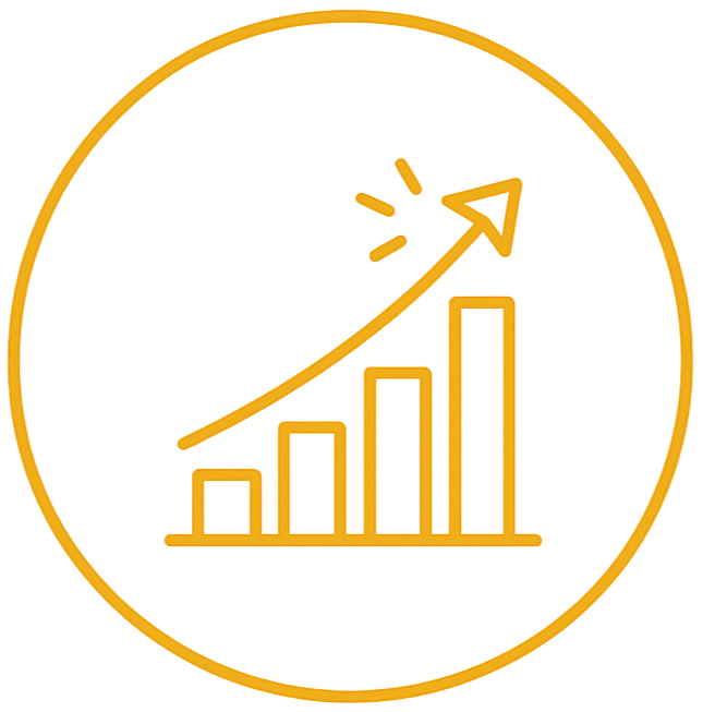 Growth chart icon representing measurable business growth.