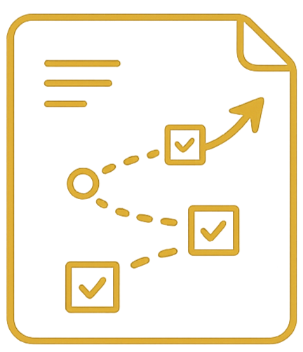 Marketing plan icon representing strategic planning and measurable business outcomes