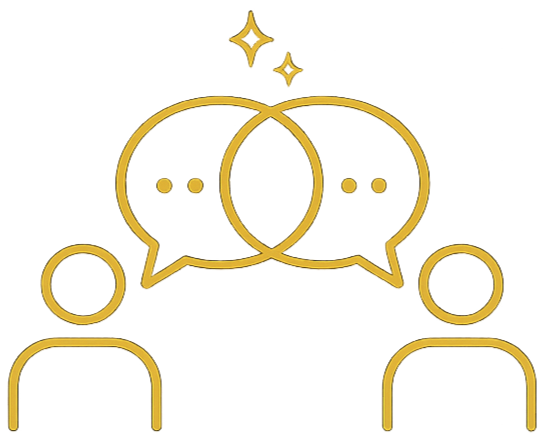 Conversation icon representing open communication and collaborative partnerships