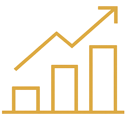 Growth chart icon representing sustainable business growth