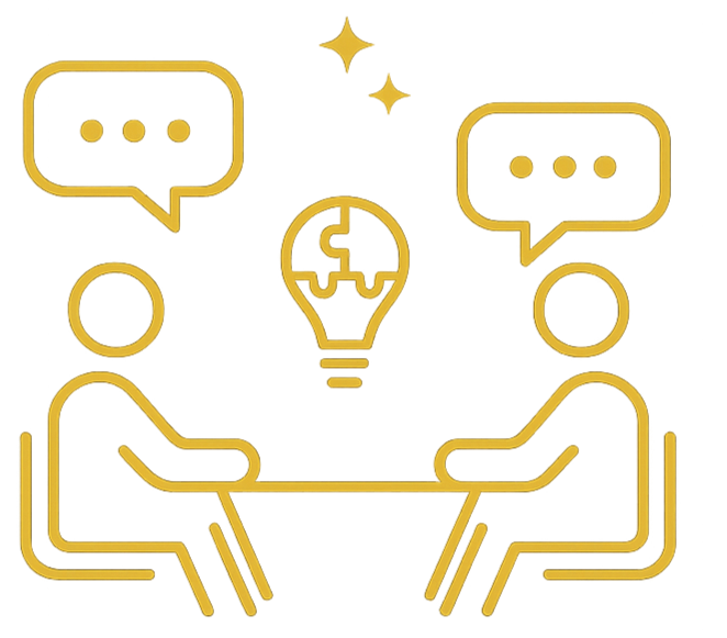 Discovery session icon representing collaborative strategy workshops and shared problem-solving