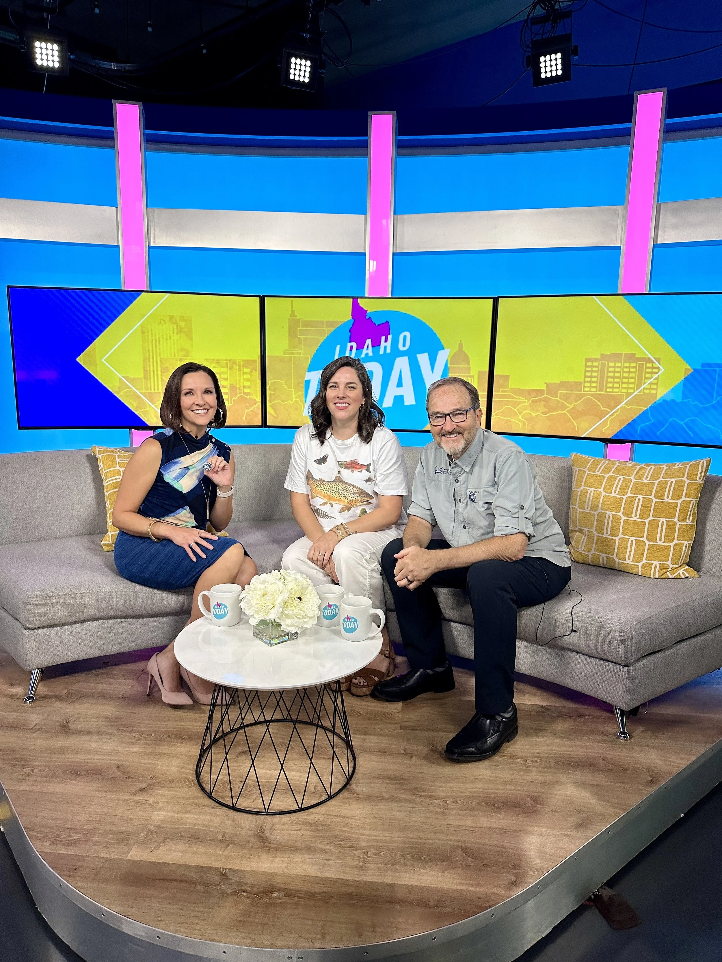Idaho Today host Mellisa Paul with Christen Skinner and  David Nehmer