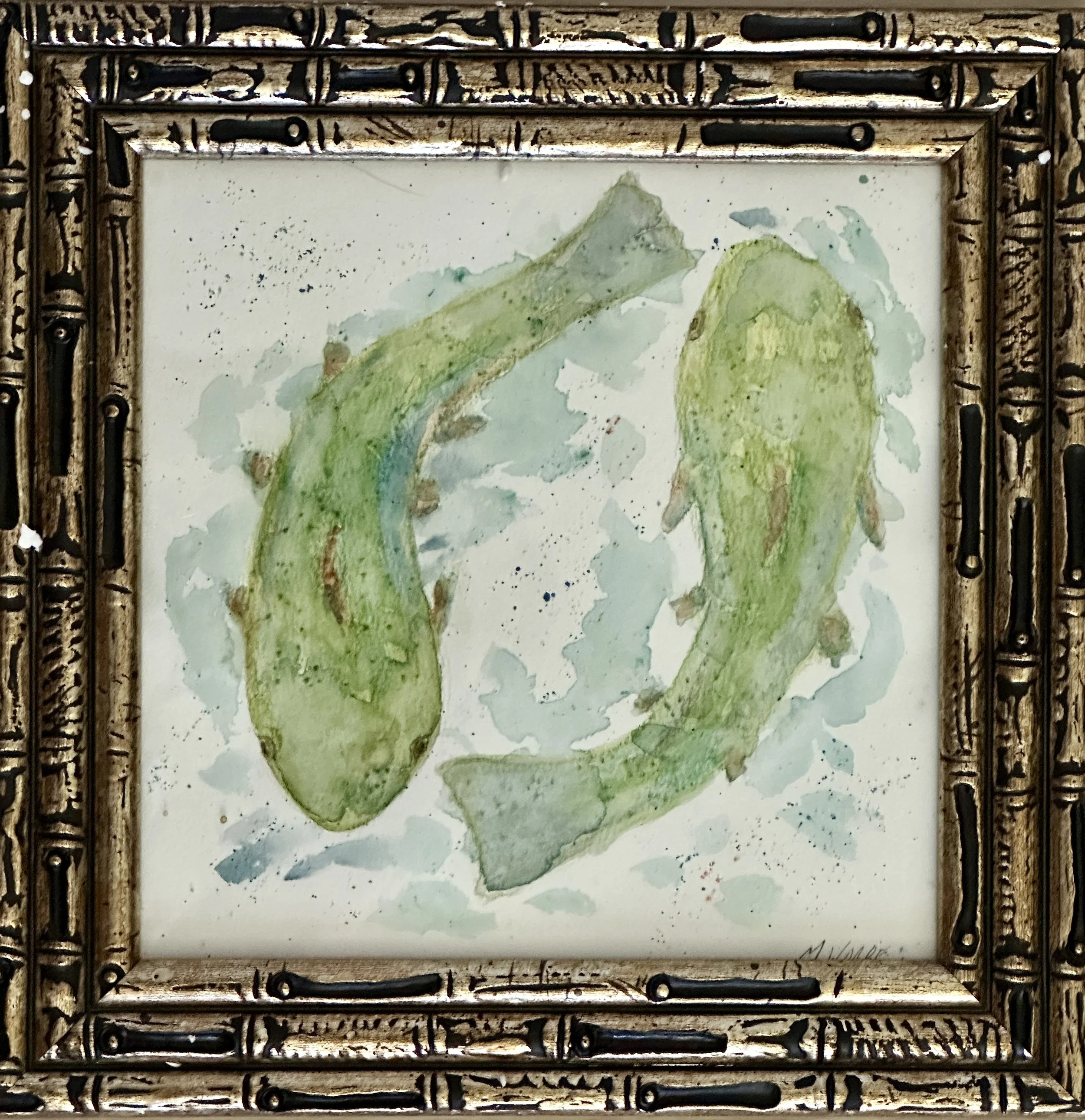 Michelle Wobbe Art — "Two Fish, Green Fish," 12x12 Original Watercolor ($59 value)
2 of 2 in the Spring 2026 freshwater fish series, from Michelle Wobbe of 100 Sheep Art.
https://www.100sheepart.com