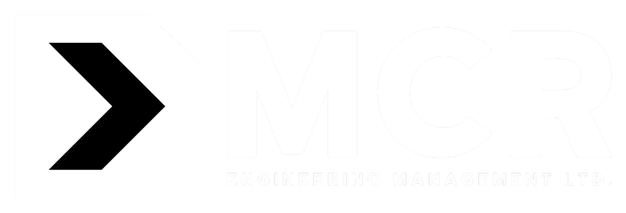 Black and white logo of MCR Engineering Management Ltd.